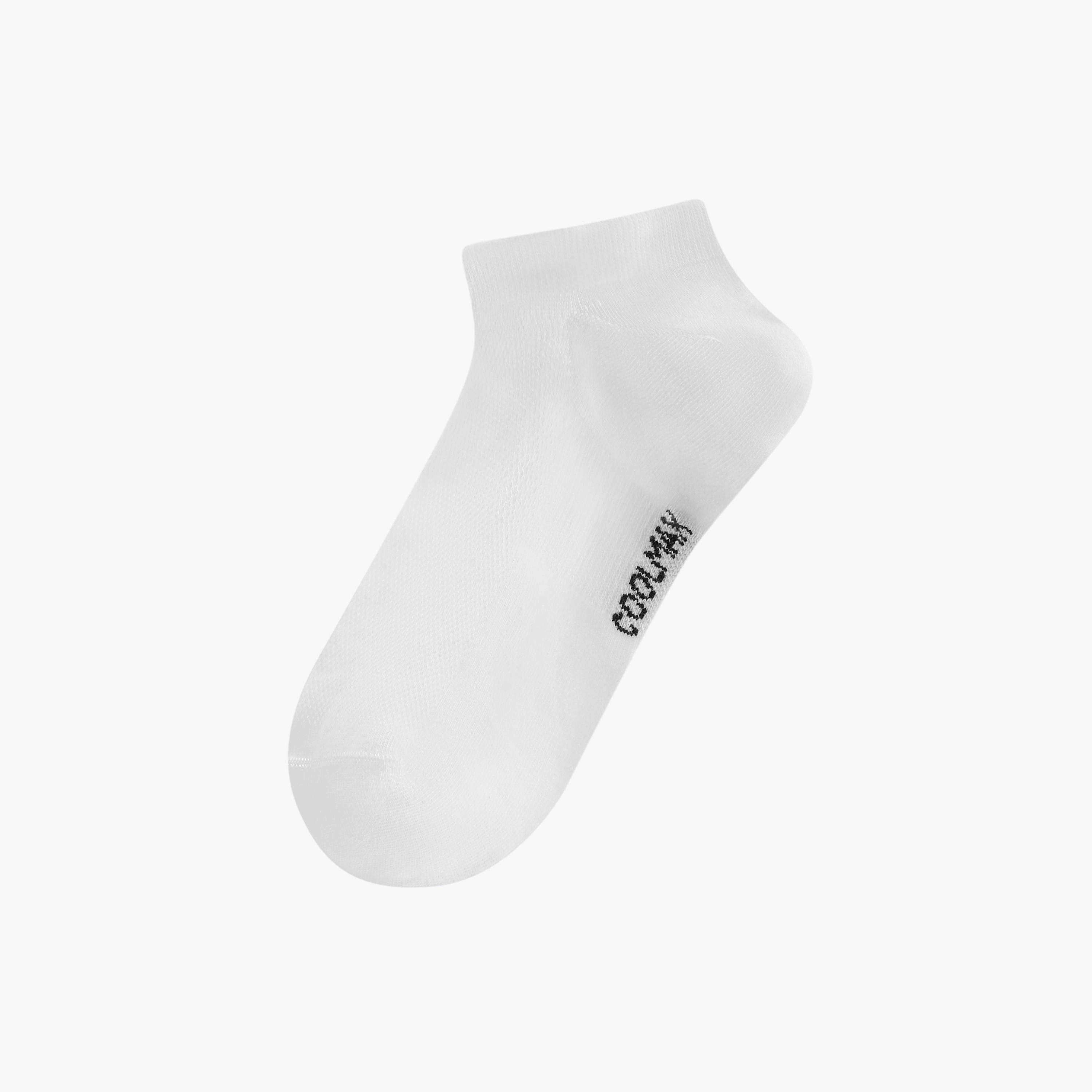 Dash Logo Print Non Terry Ankle Length Socks - Set of 3-women-socksandstockings-image-2