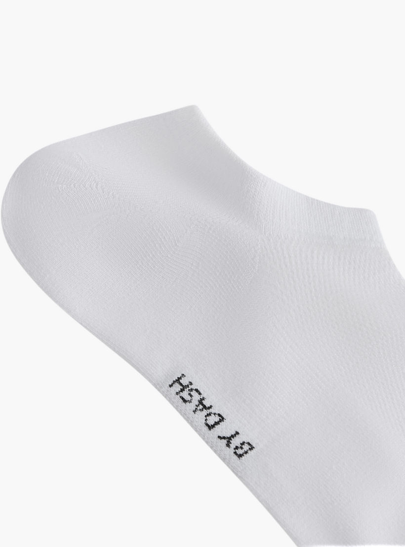 Dash Logo Print Non Terry Ankle Length Socks - Set of 3-men-socks-image-3