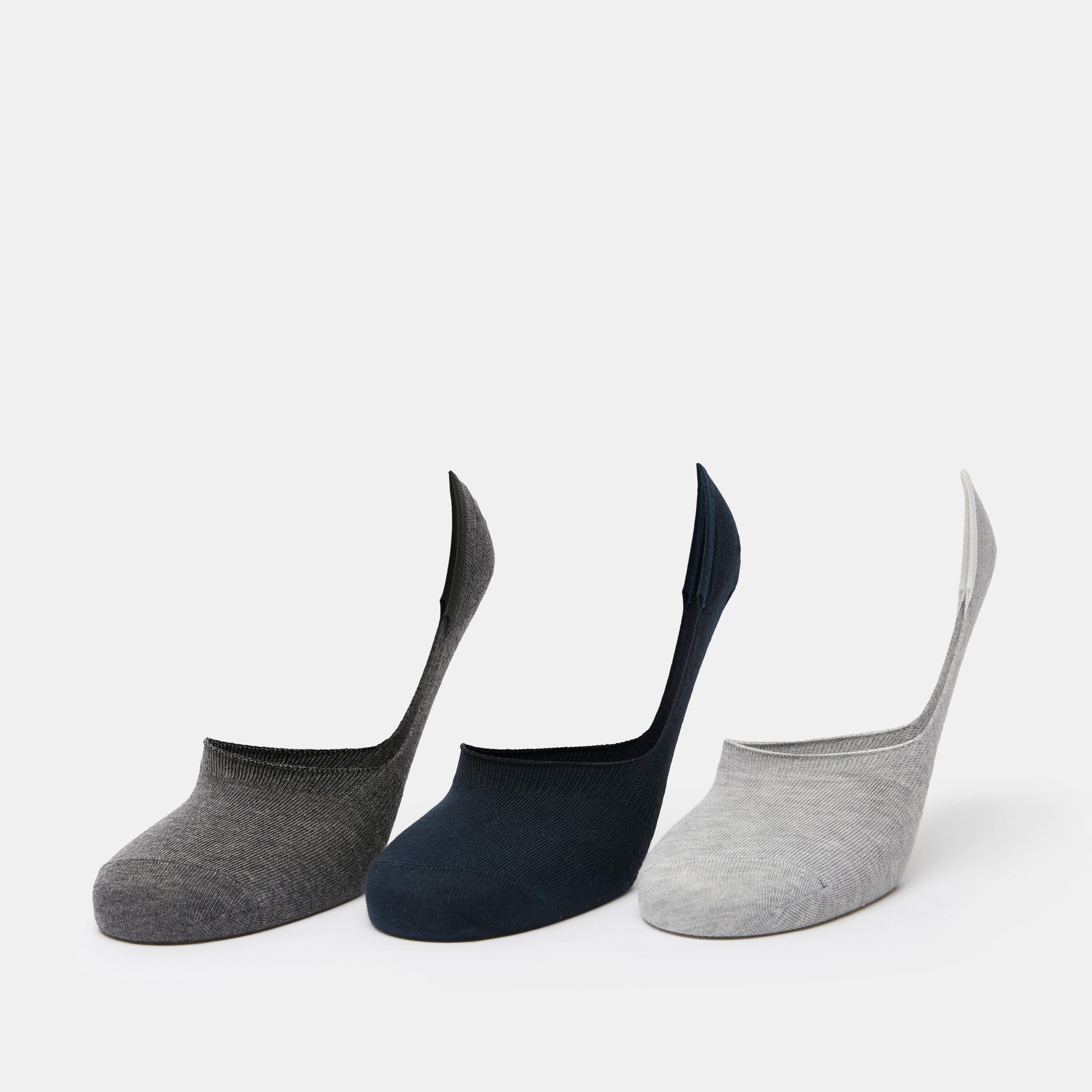 Solid No Show Socks - Set of 3-men-socks-image-1