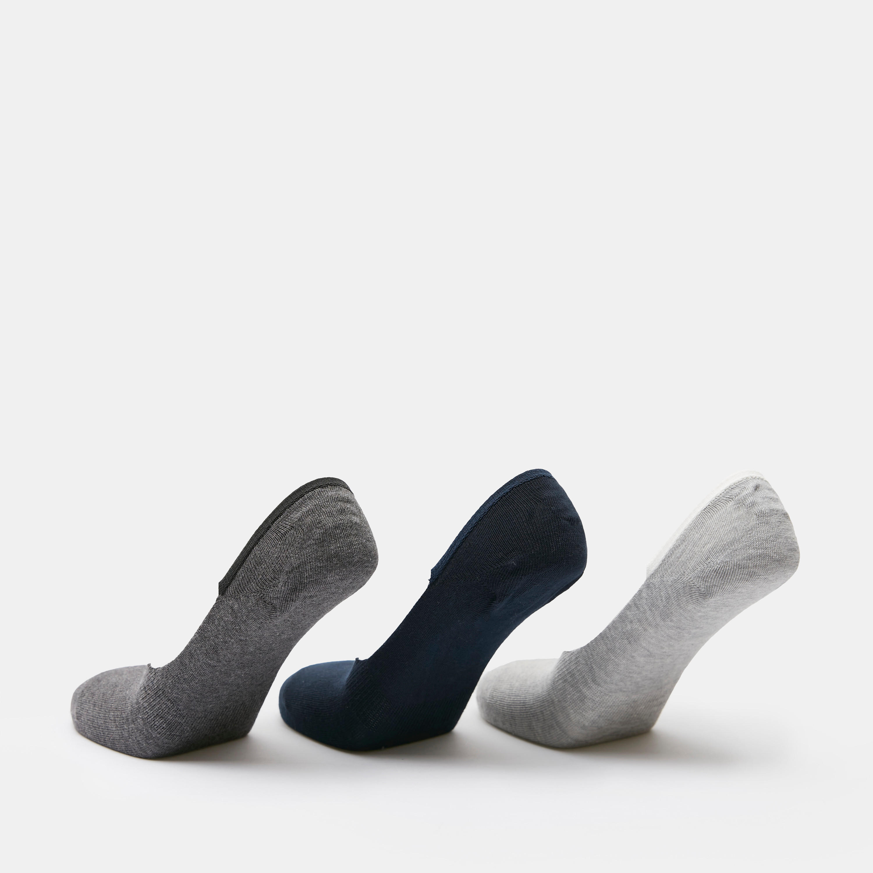 Solid No Show Socks - Set of 3-men-socks-image-3
