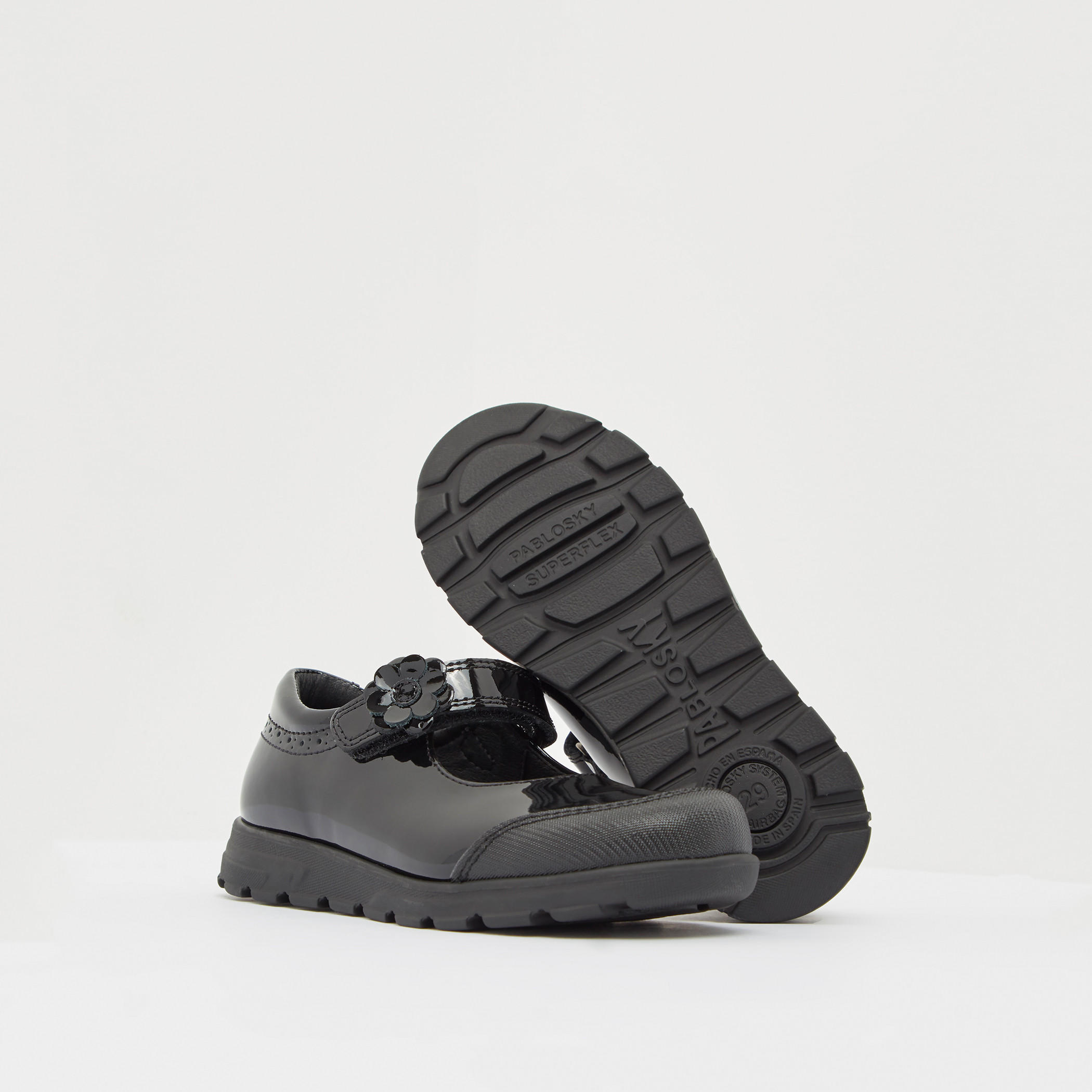 Pablosky Girls' Mary Jane Shoes with Hook and Loop Closure-girls-shoes-schoolshoes-image-3