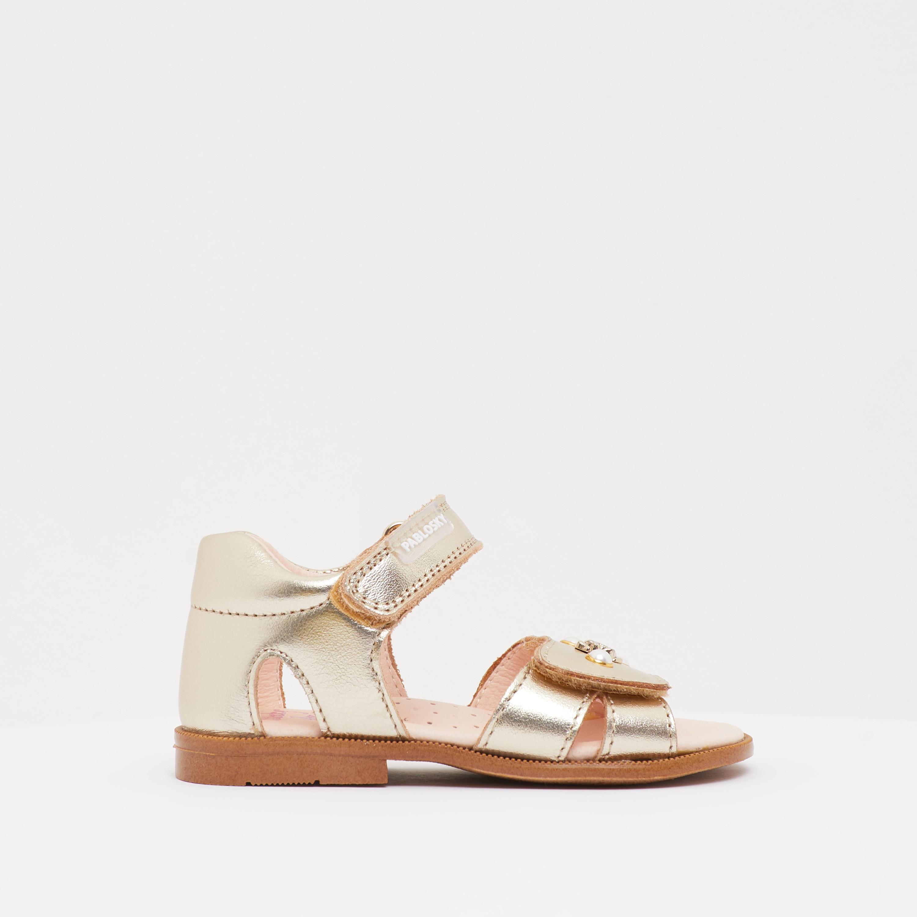Pablosky Girls' Strap Sandals with Hook and Loop Closure-girls-shoes-sandals-image-1