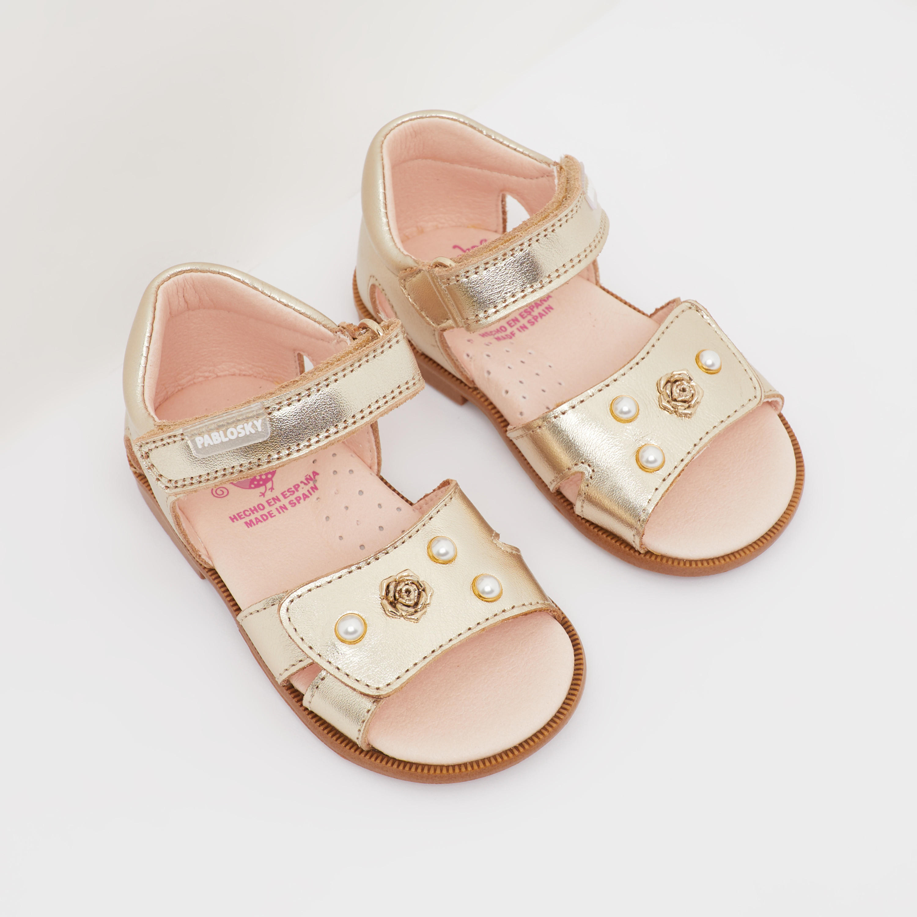 Pablosky Girls' Strap Sandals with Hook and Loop Closure-girls-shoes-sandals-image-2