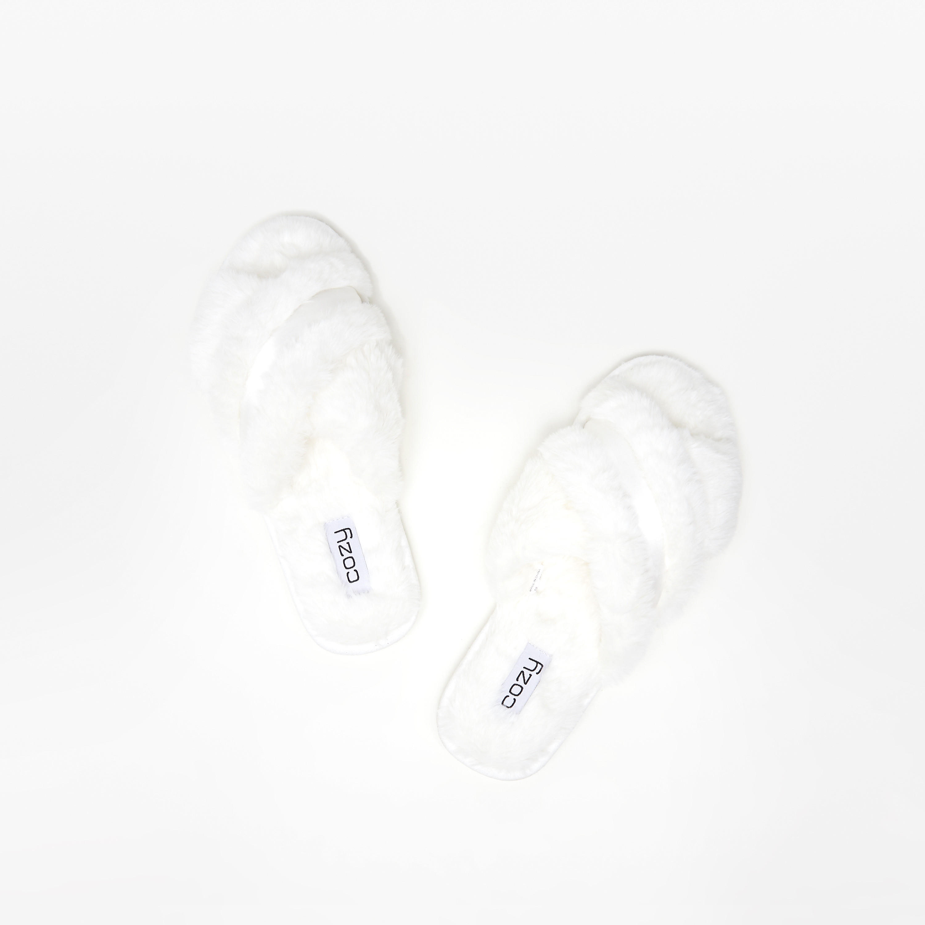 Cozy Crossover Strap Faux Fur Bedroom Slippers with Satin Trim-women-shoes-bedroomslippers-image-2