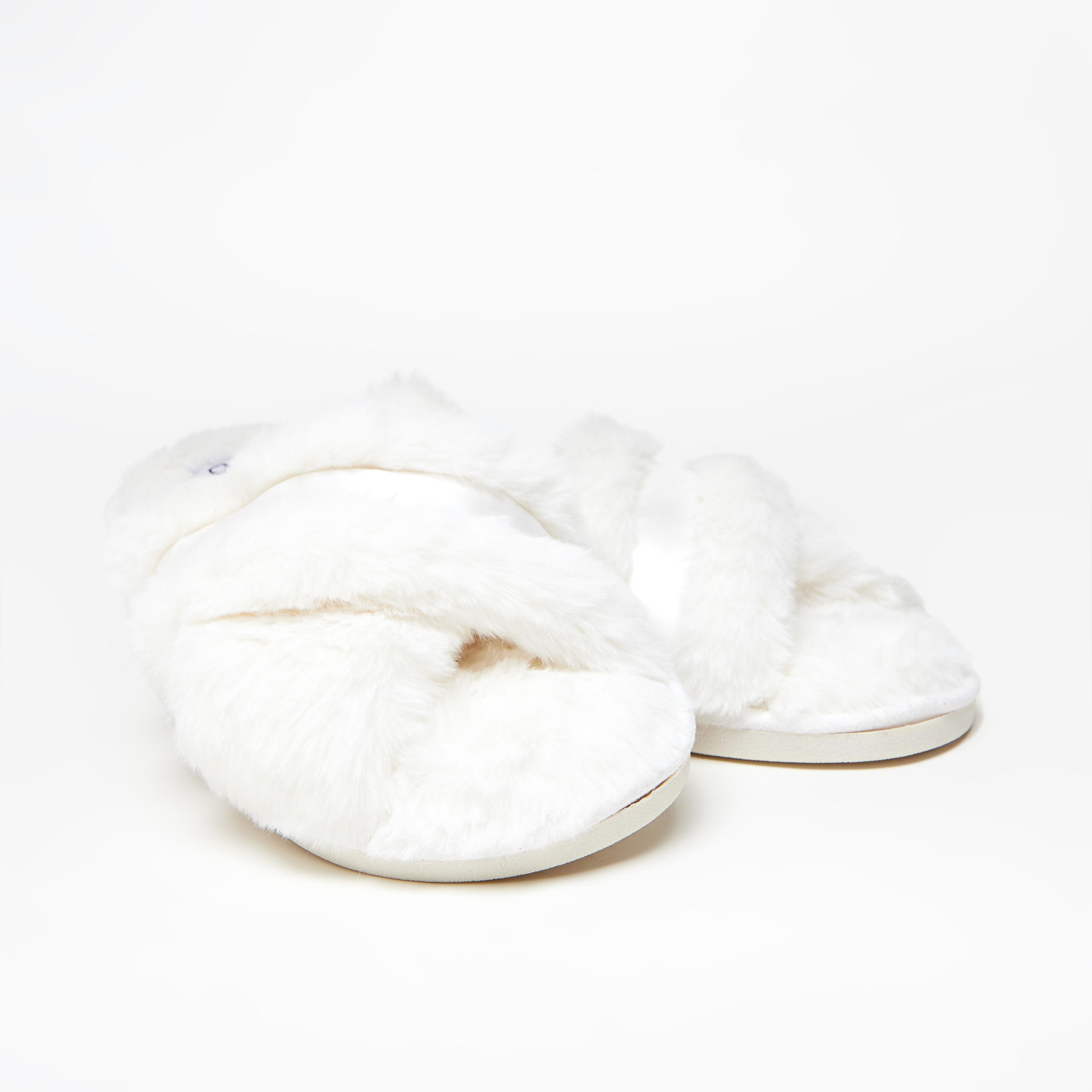 Cozy Crossover Strap Faux Fur Bedroom Slippers with Satin Trim-women-shoes-bedroomslippers-image-4