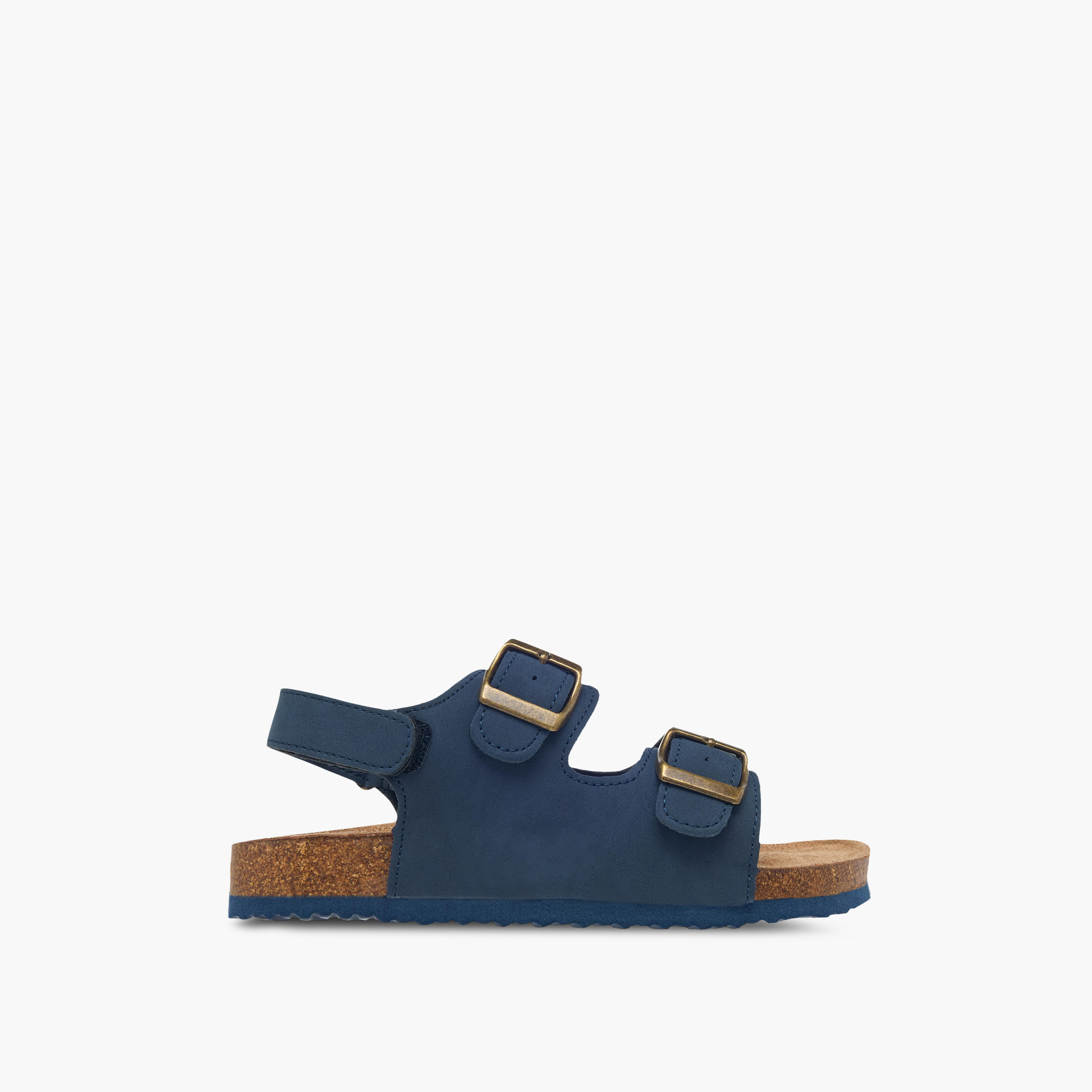 LBL by Shoexpress Solid Sandals with Hook and Loop Closure-boys-shoes-sandals-image-2