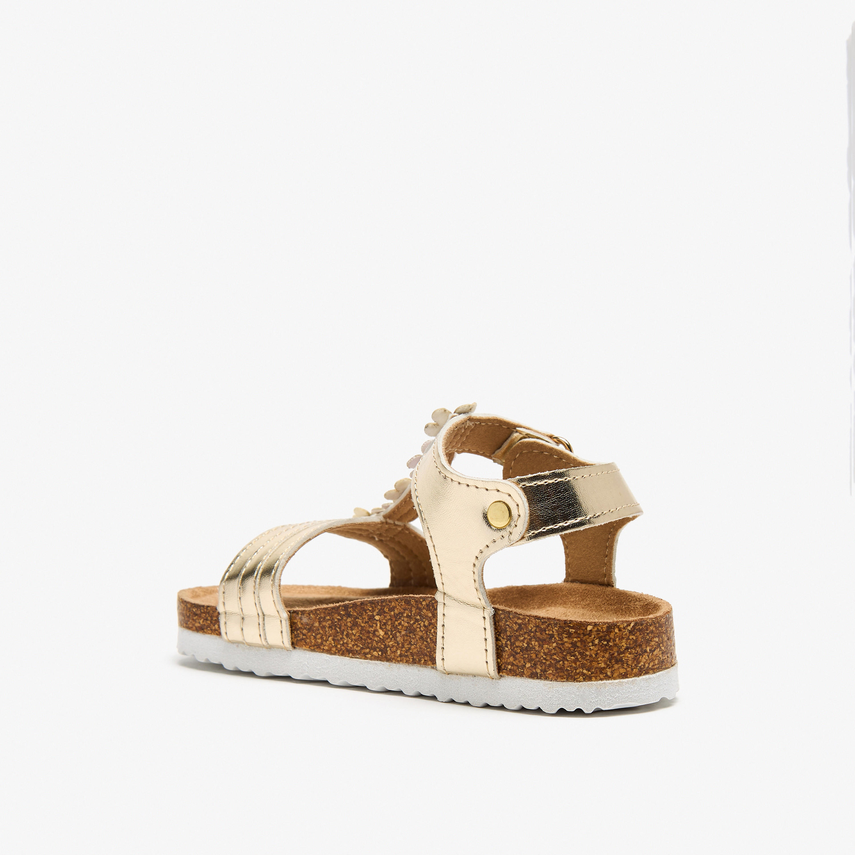 Flora Bella Applique Detail Sandals with Hook and Loop Closure-girls-shoes-sandals-image-2