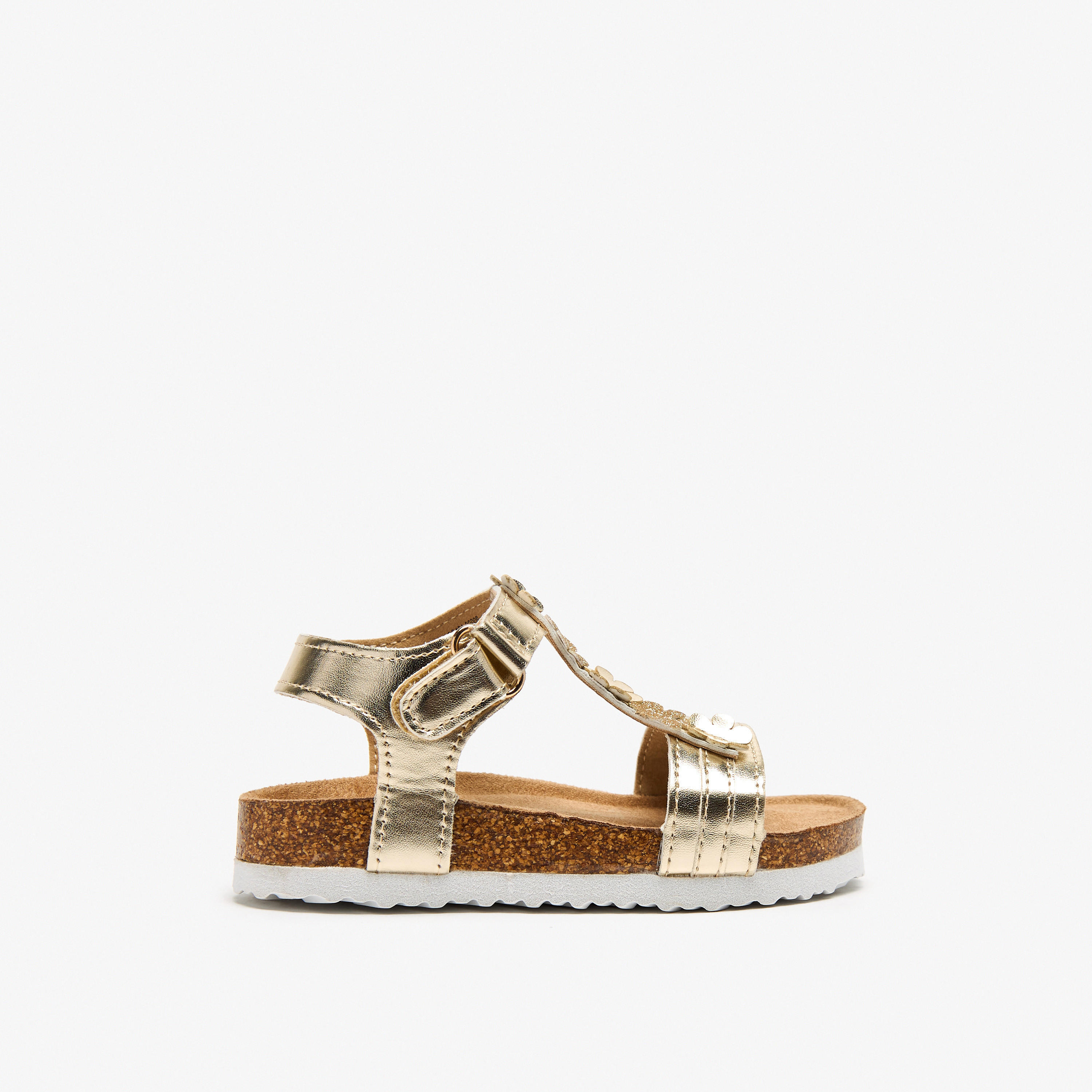 Flora Bella Applique Detail Sandals with Hook and Loop Closure-girls-shoes-sandals-image-3