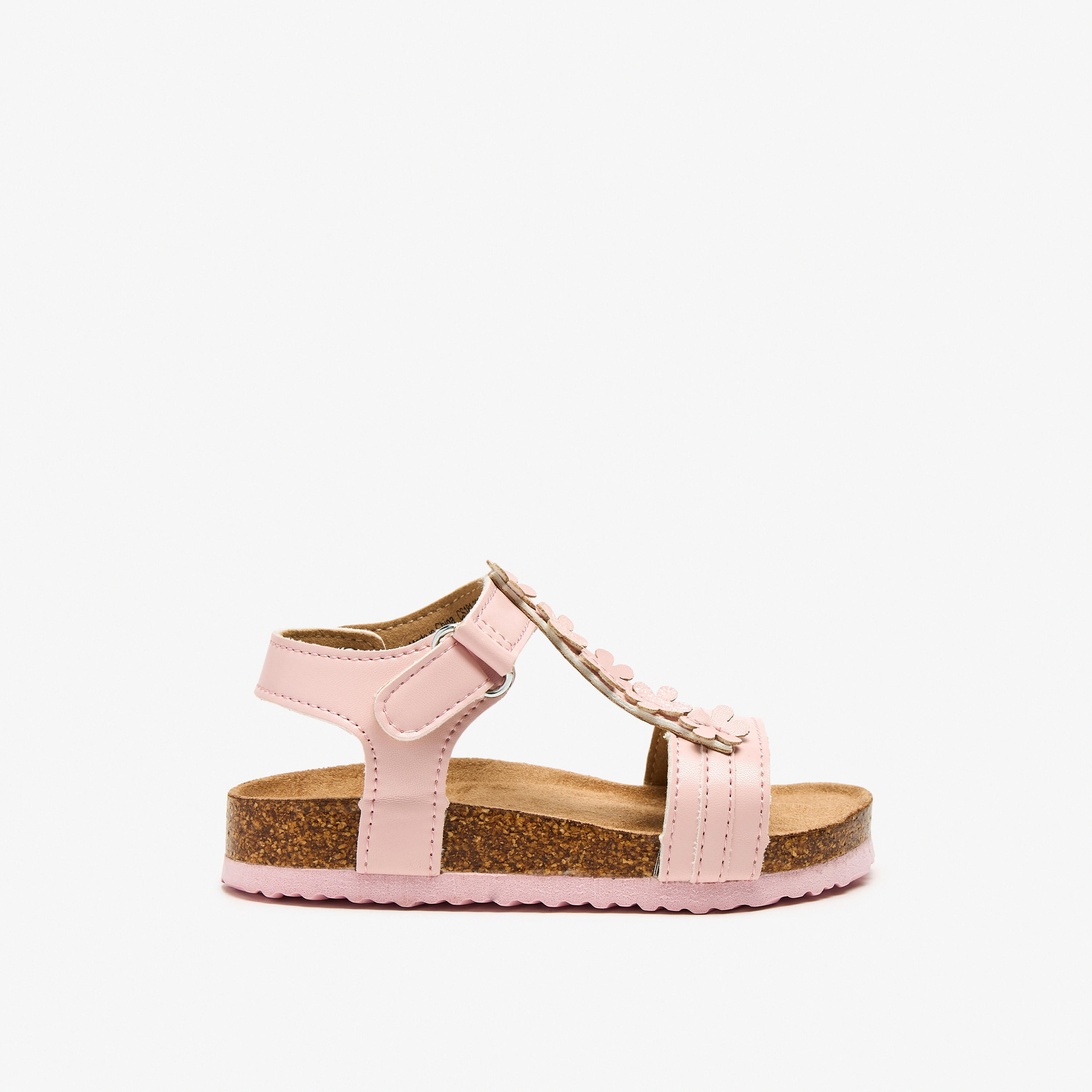 Flora Bella Applique Detail Sandals with Hook and Loop Closure-girls-shoes-sandals-image-8