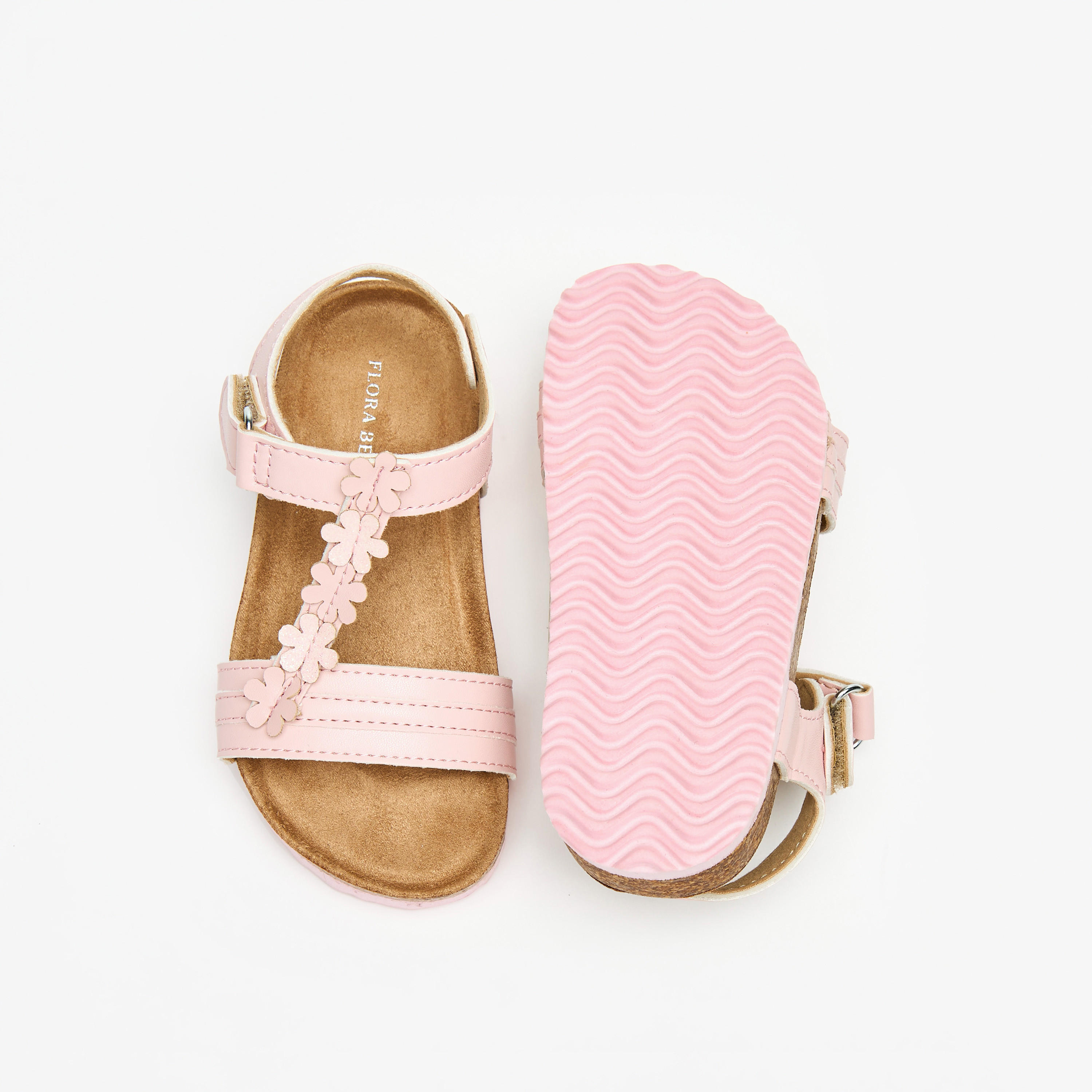 Flora Bella Applique Detail Sandals with Hook and Loop Closure-girls-shoes-sandals-image-9
