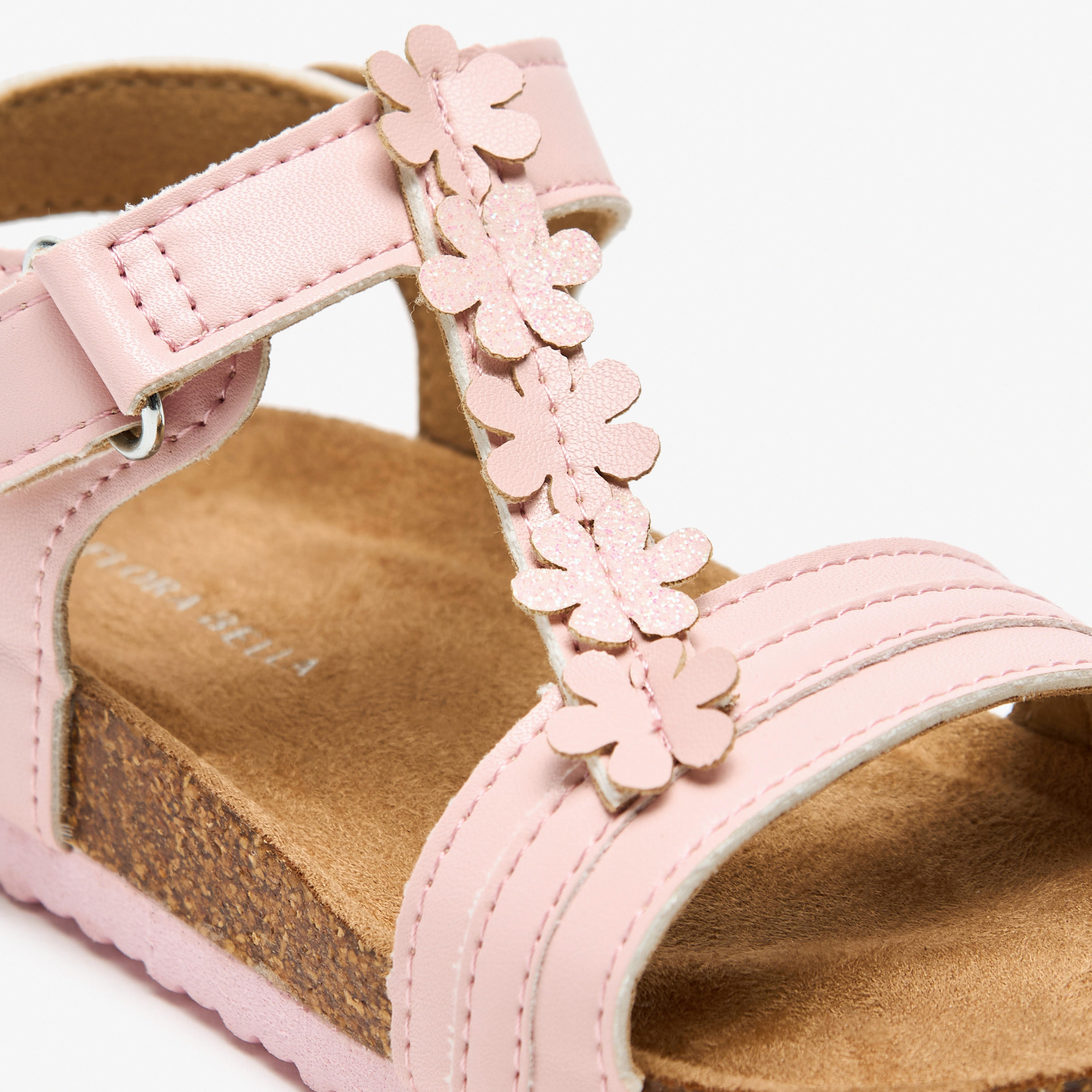 Flora Bella Applique Detail Sandals with Hook and Loop Closure-girls-shoes-sandals-image-10