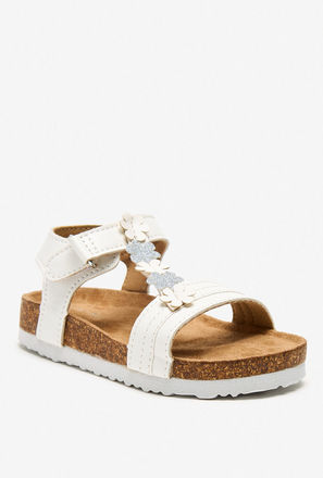 Flora Bella Applique Detail Sandals with Hook and Loop Closure-girls-shoes-image-1