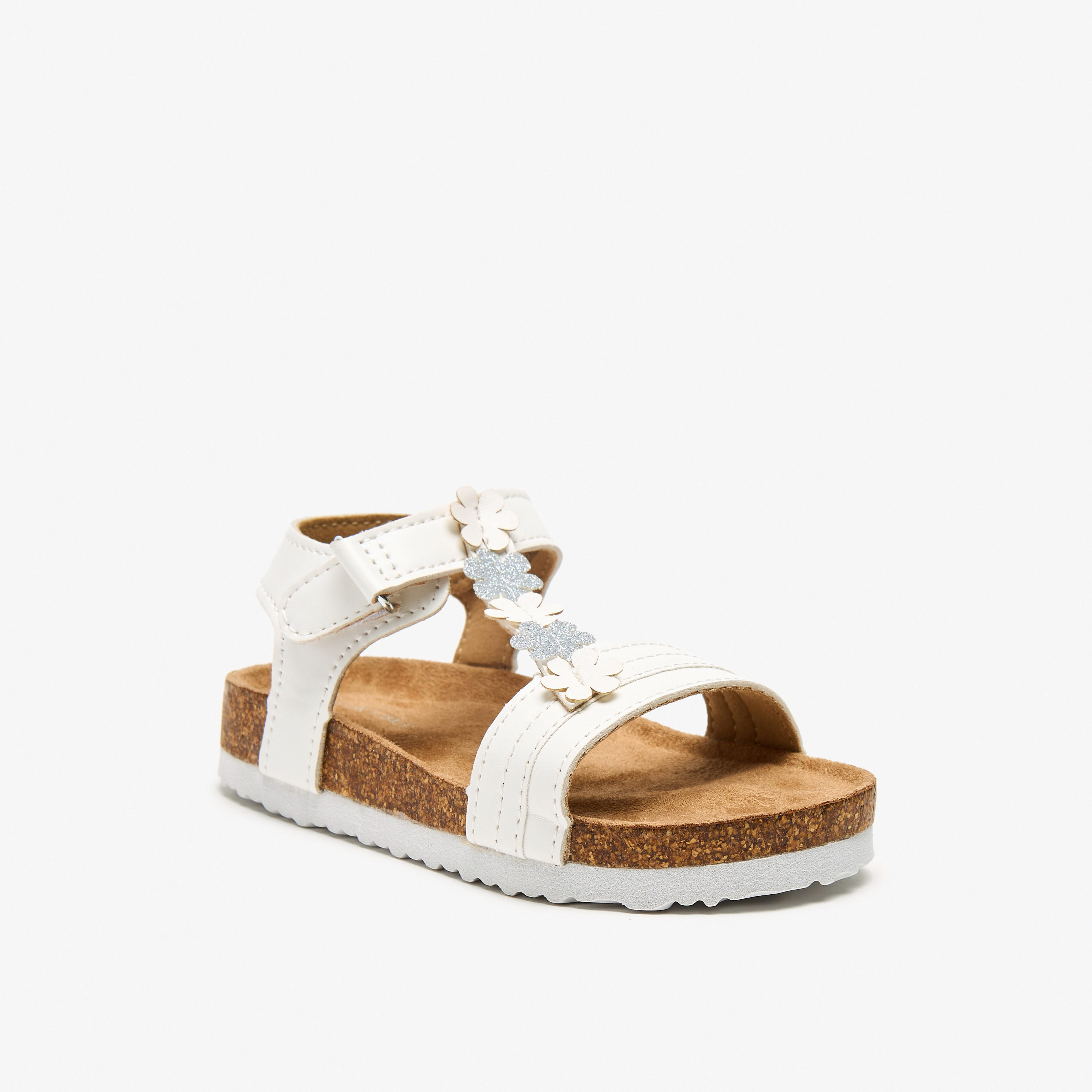 Flora Bella Applique Detail Sandals with Hook and Loop Closure-girls-shoes-sandals-image-11