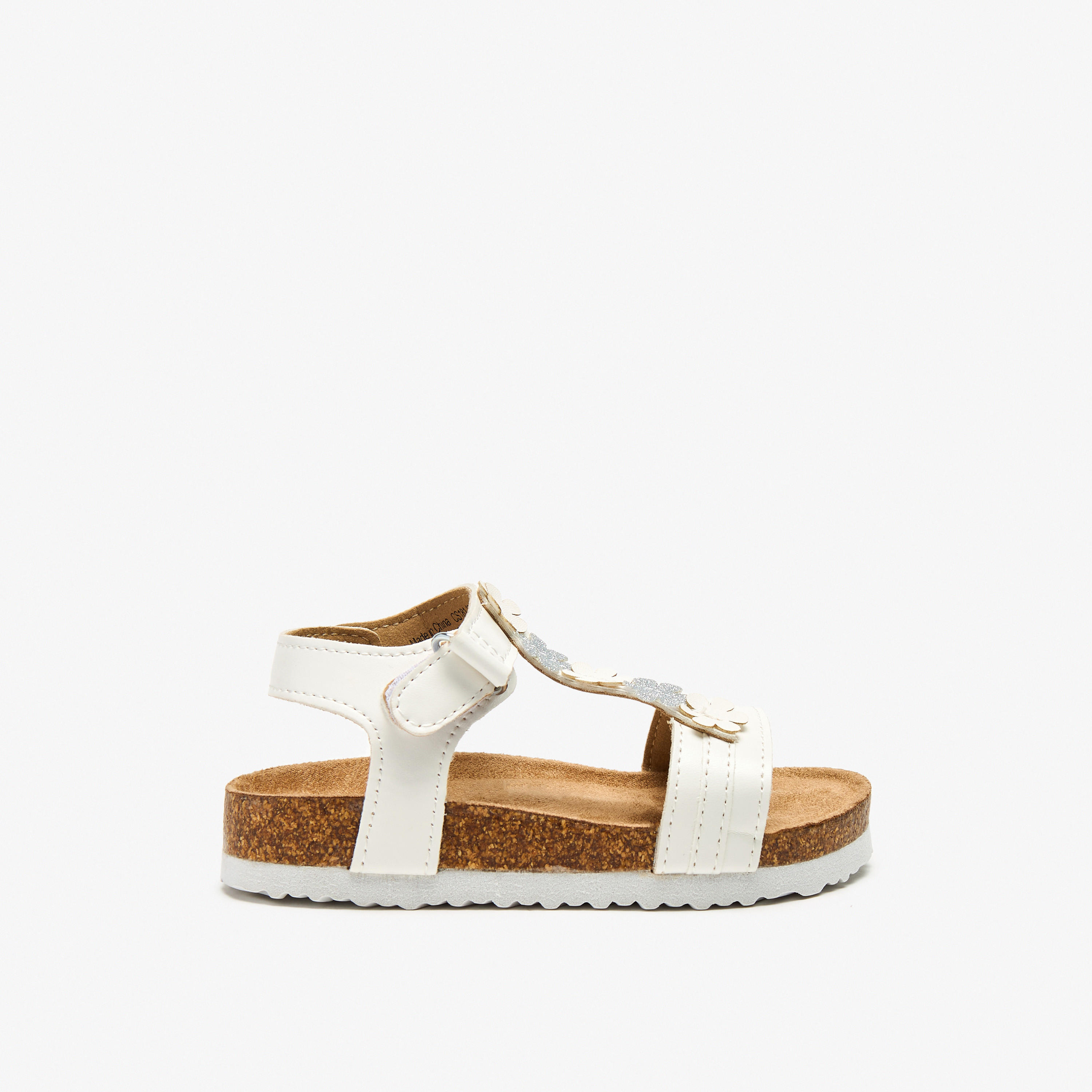Flora Bella Applique Detail Sandals with Hook and Loop Closure-girls-shoes-sandals-image-13