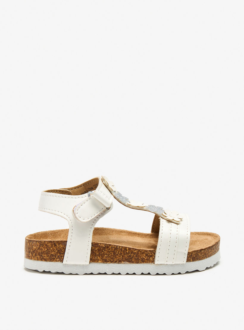 Flora Bella Applique Detail Sandals with Hook and Loop Closure-girls-shoes-sandals-image-3