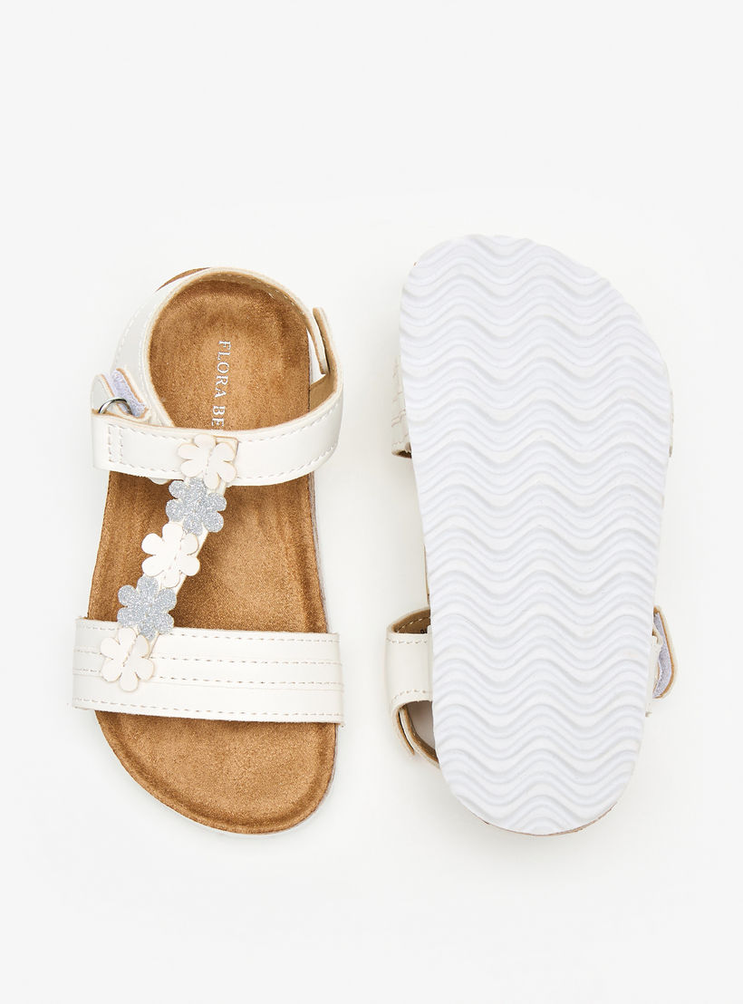 Flora Bella Applique Detail Sandals with Hook and Loop Closure-girls-shoes-sandals-image-4