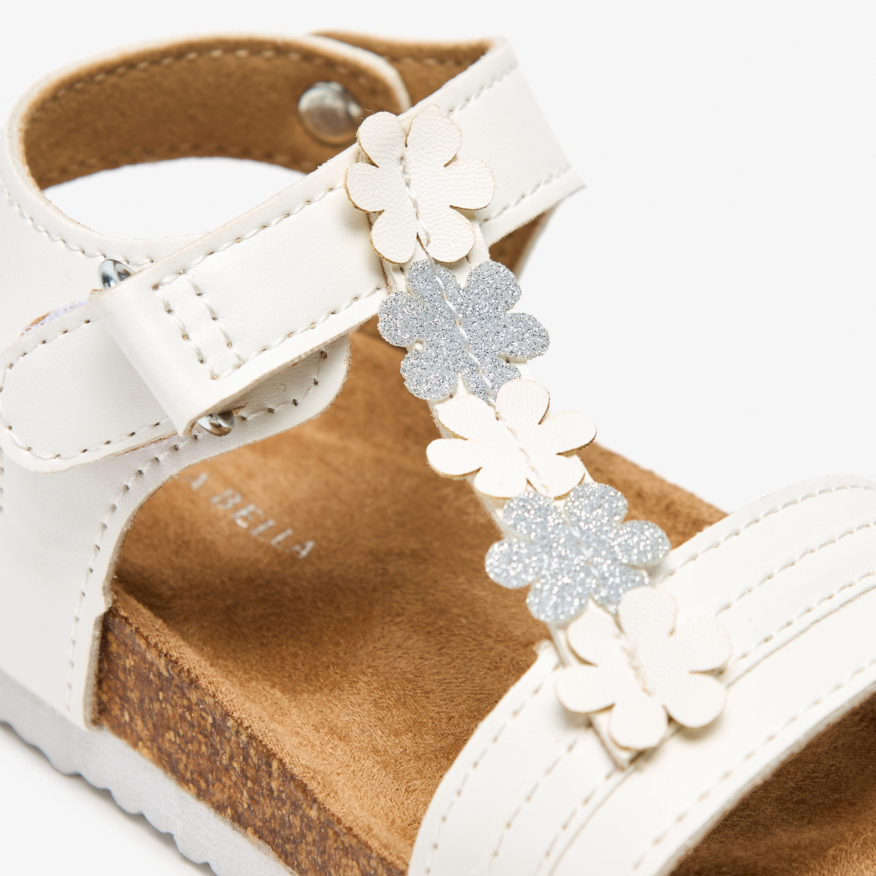 Flora Bella Applique Detail Sandals with Hook and Loop Closure-girls-shoes-sandals-image-5