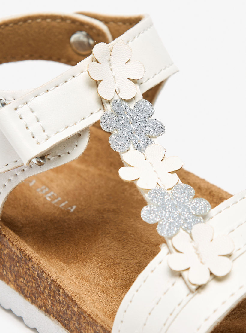 Flora Bella Applique Detail Sandals with Hook and Loop Closure-girls-shoes-sandals-image-5