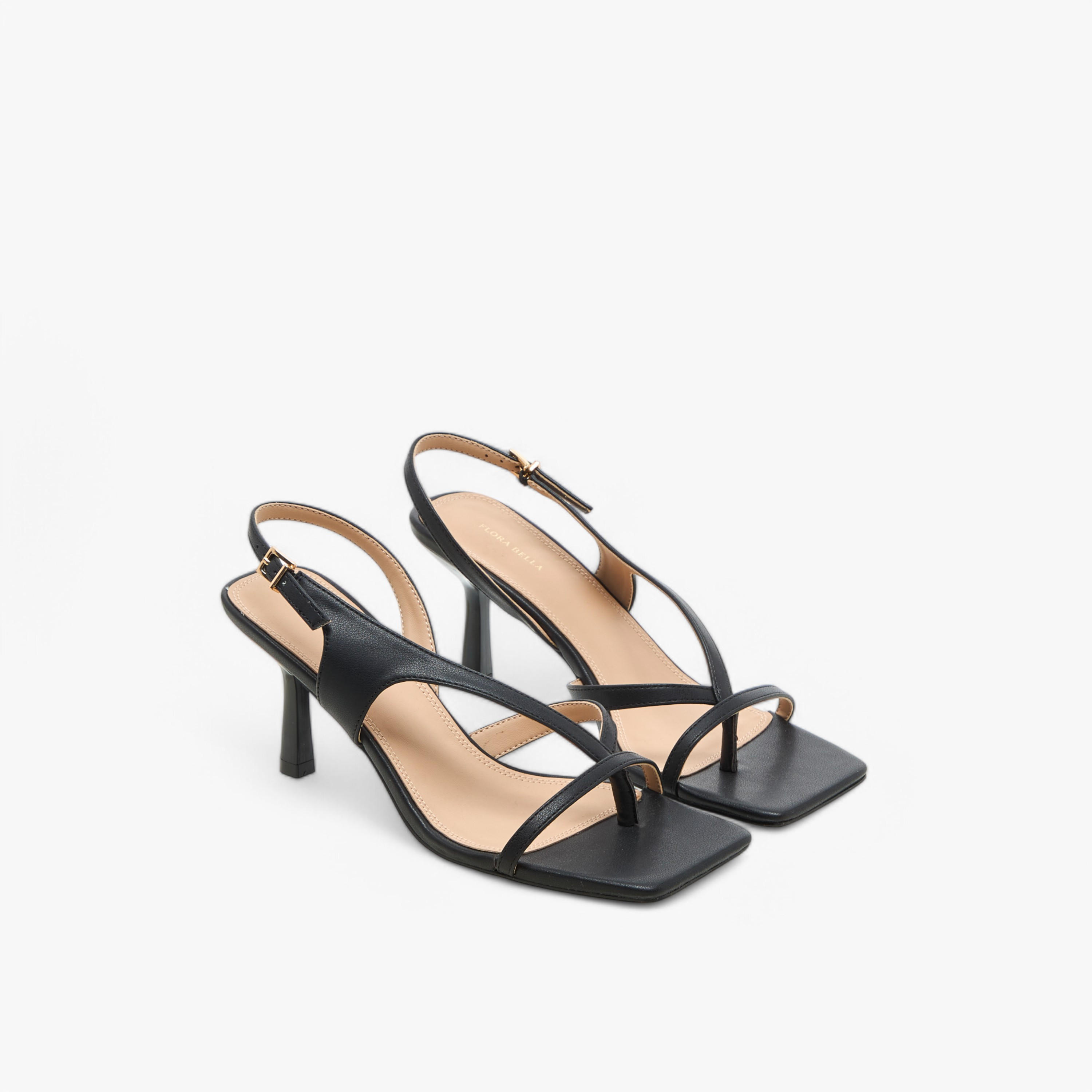 Flora Bella Cross Strap Sandals with Flared Heel and Buckle Closure-women-shoes-sandals-heeled-image-1
