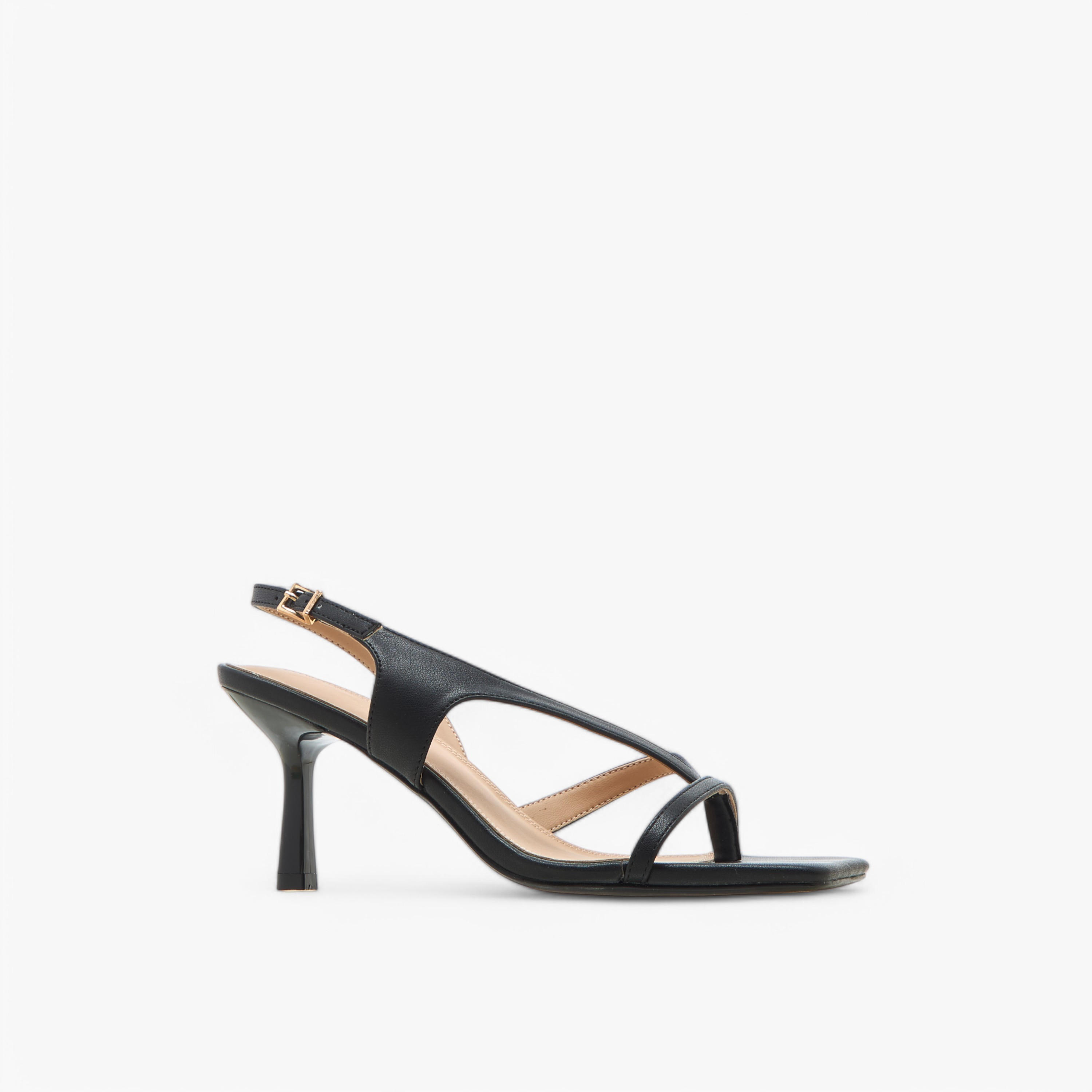 Flora Bella Cross Strap Sandals with Flared Heel and Buckle Closure-women-shoes-sandals-heeled-image-3