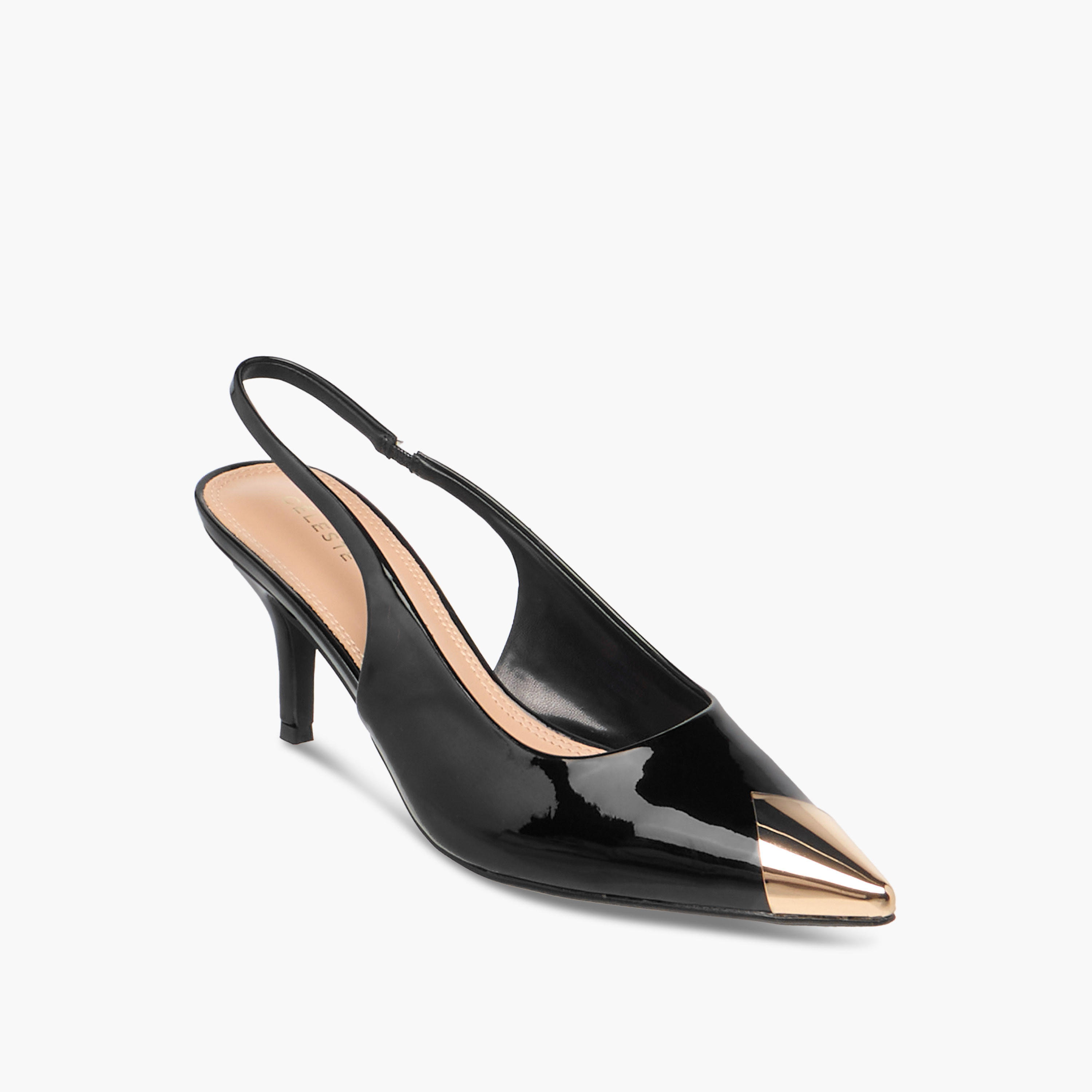 Celeste Women's Solid Pointed Toe Slingback Shoes with Stiletto Heels-women-shoes-heels-image-2