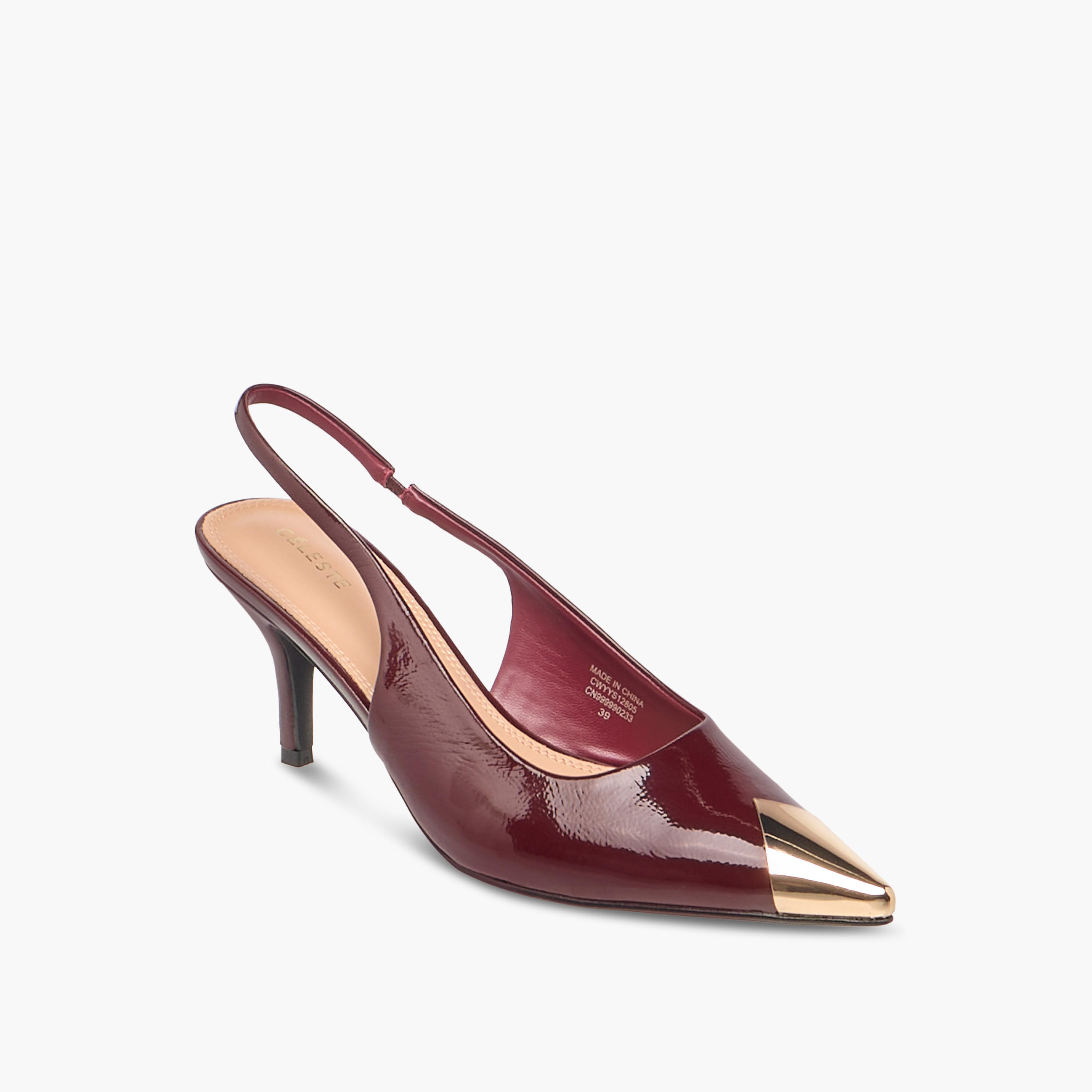 Celeste Women's Solid Pointed Toe Slingback Shoes with Stiletto Heels-women-shoes-heels-image-2