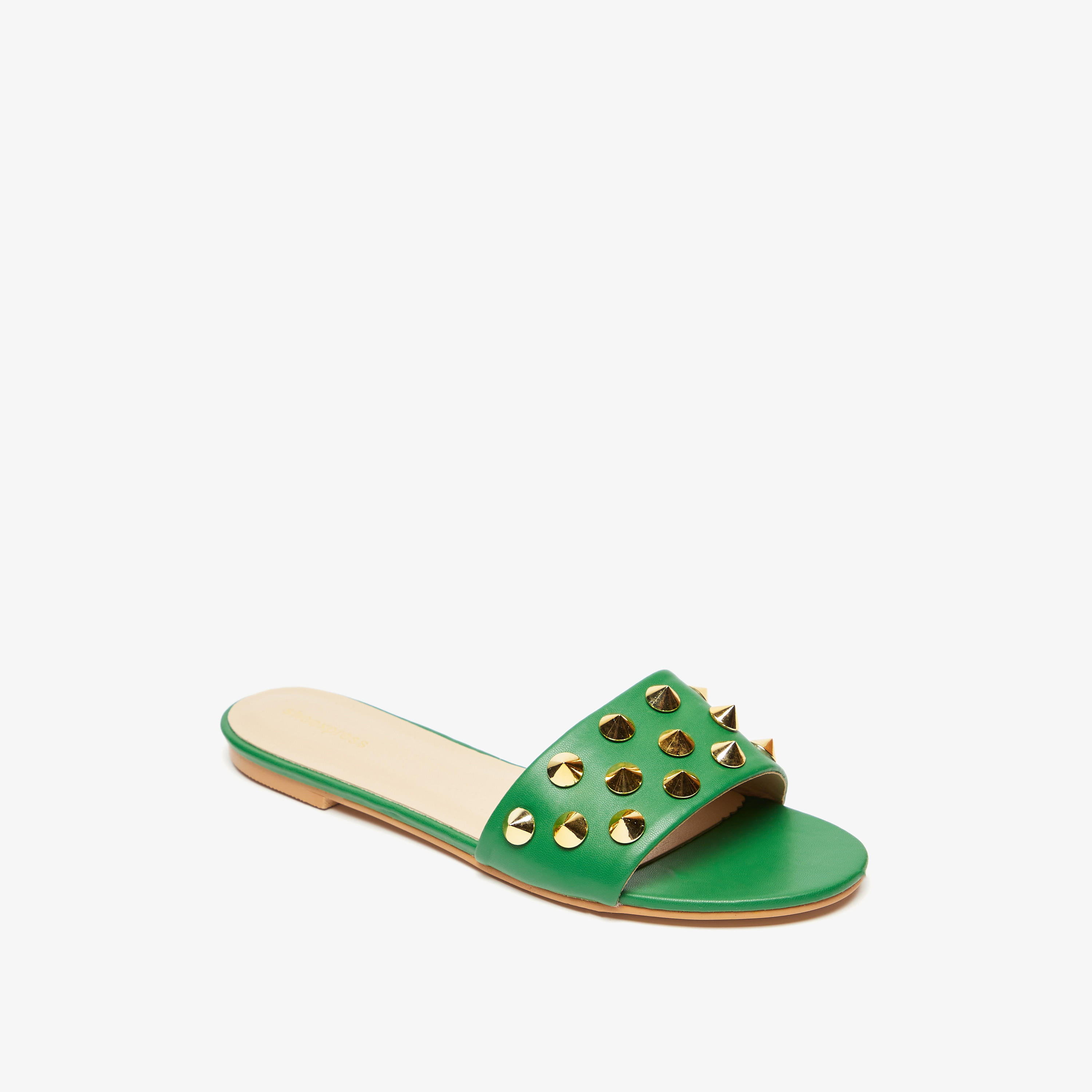 Studded Slip-On Slide Sandals-women-shoes-flats-sandals-image-1