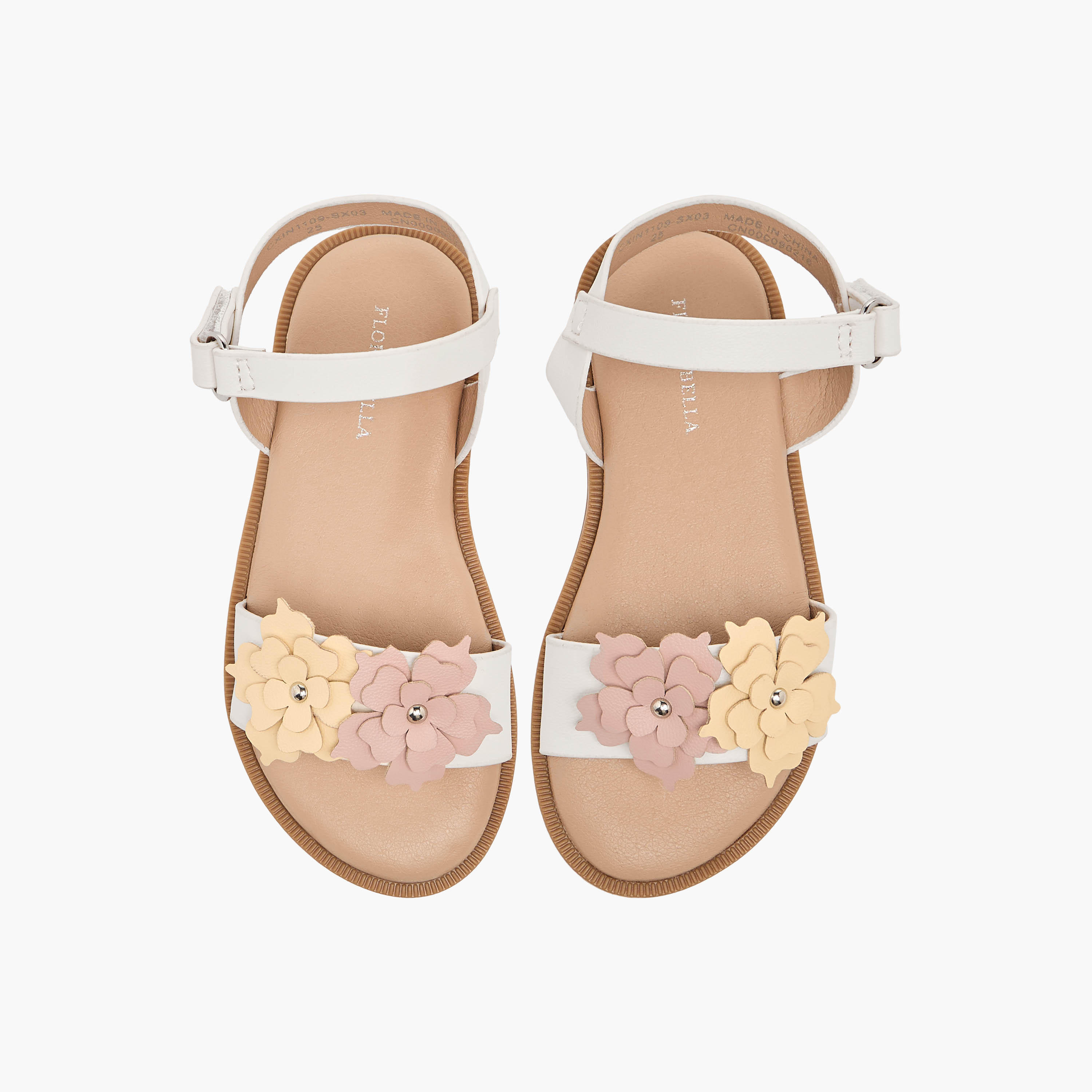 صندل بأحزمة وشريط إغلاق لاصق للبنات من فلورا بيلا-girls-shoes-sandals-image-1