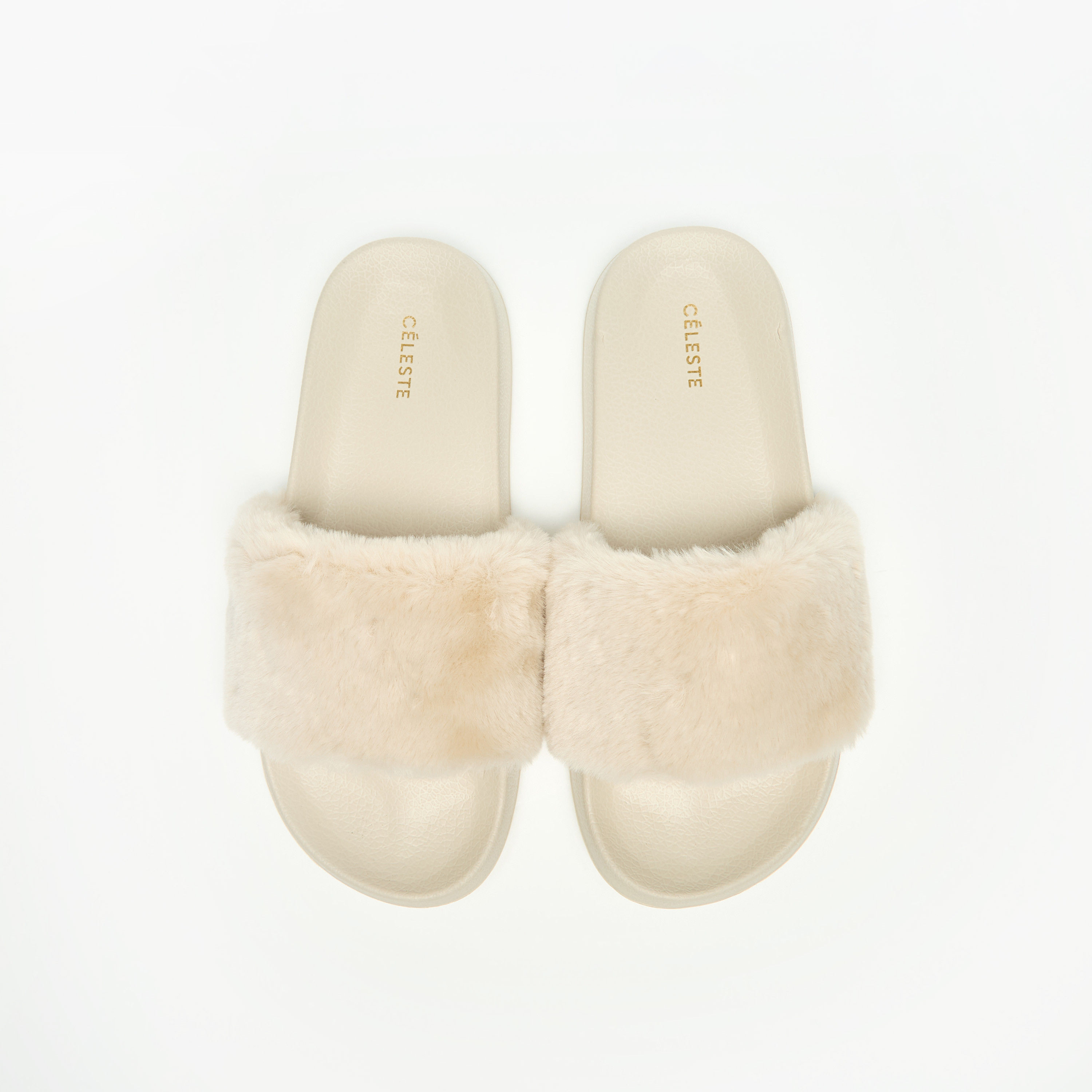 شبشب سهل الارتداء بارز الملمس من الفرو الصناعي للنساء من سيليست-women-shoes-flipflopsandslides-image-1
