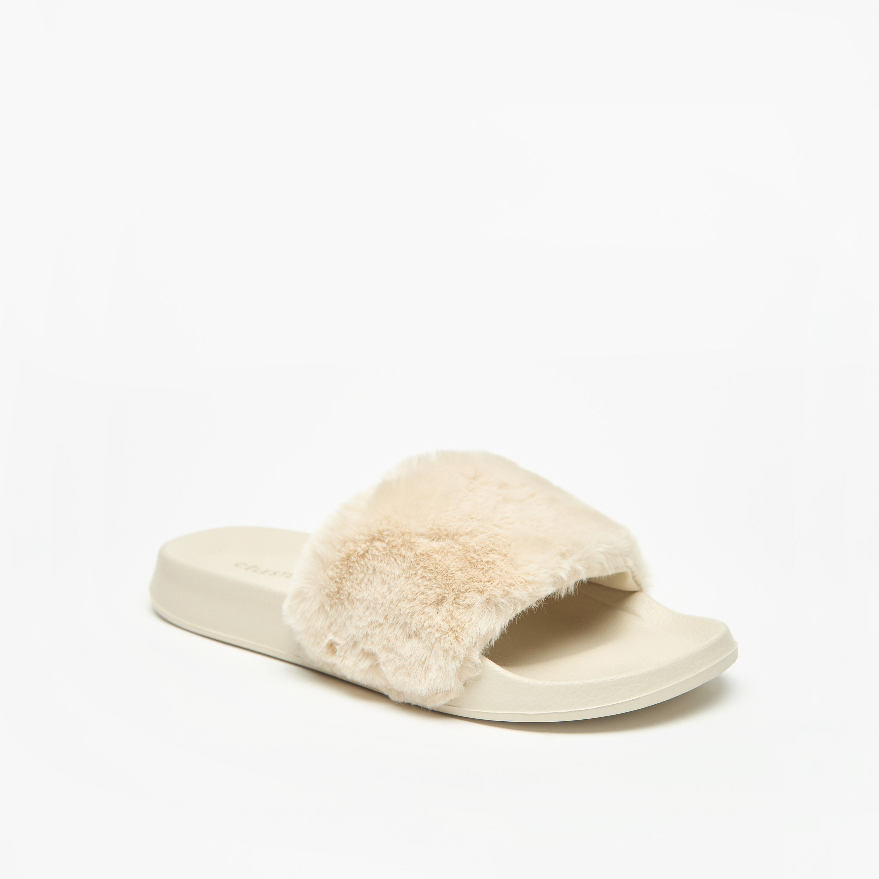 شبشب سهل الارتداء بارز الملمس من الفرو الصناعي للنساء من سيليست-women-shoes-flipflopsandslides-image-2