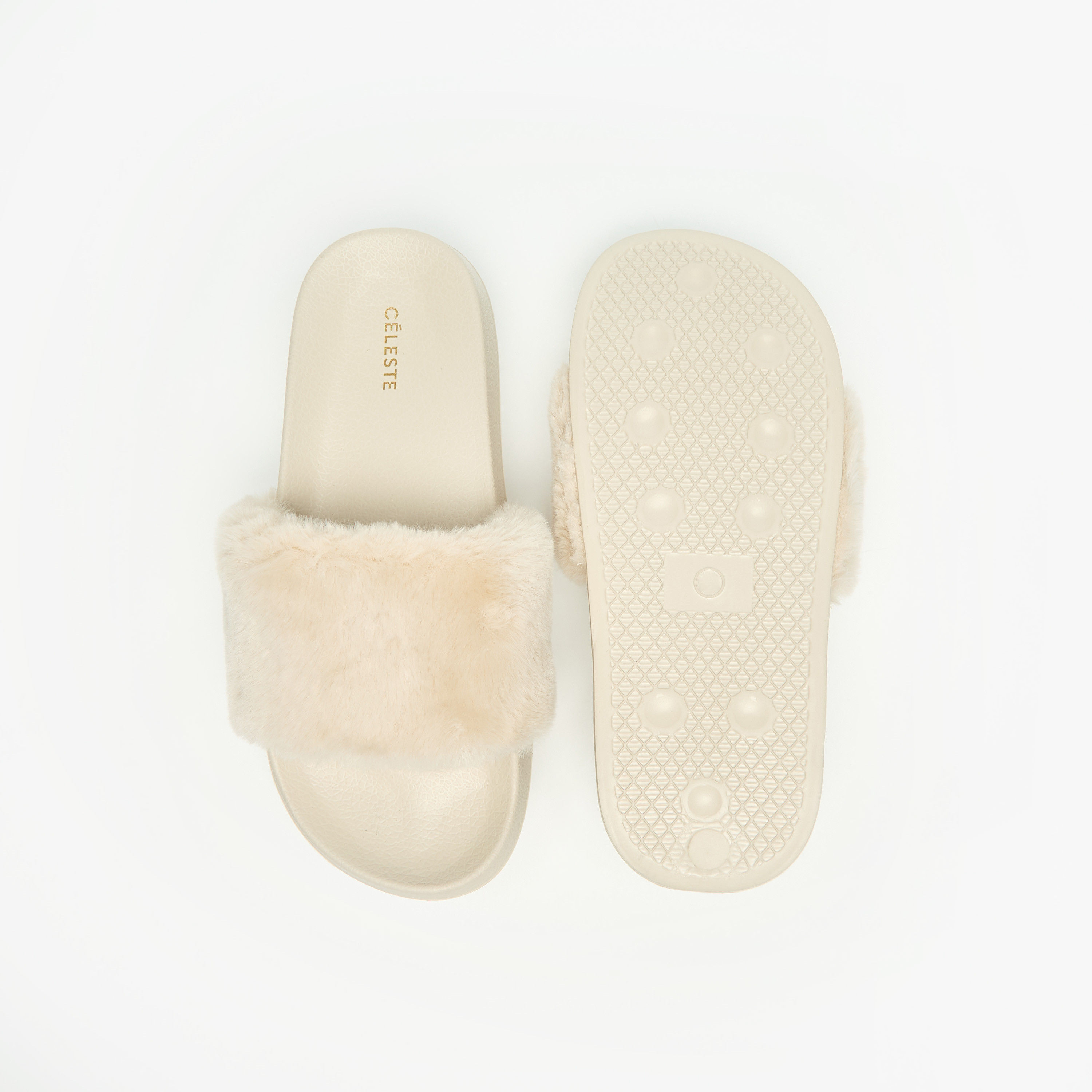 شبشب سهل الارتداء بارز الملمس من الفرو الصناعي للنساء من سيليست-women-shoes-flipflopsandslides-image-5