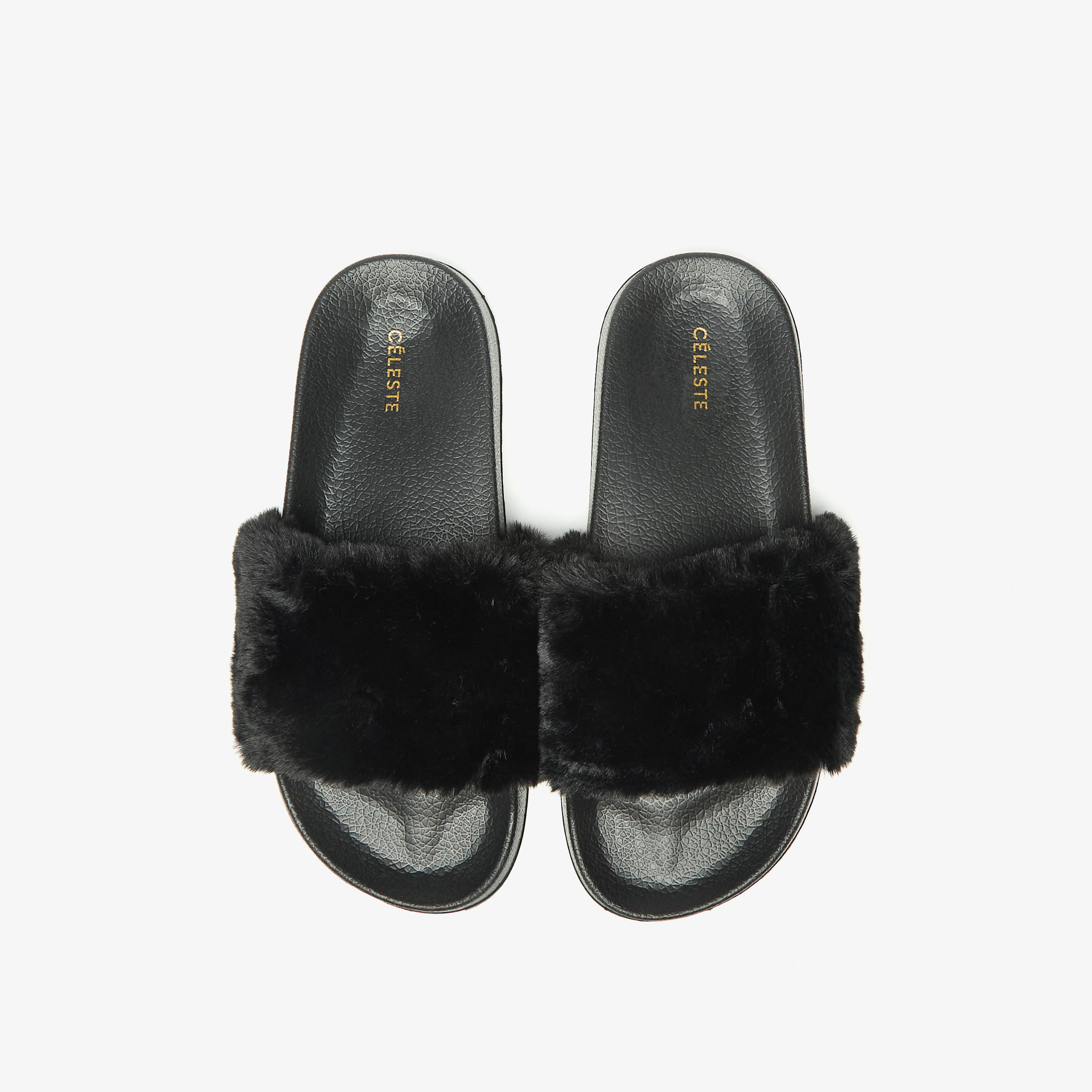 شبشب سهل الارتداء بارز الملمس من الفرو الصناعي للنساء من سيليست-women-shoes-flipflopsandslides-image-6