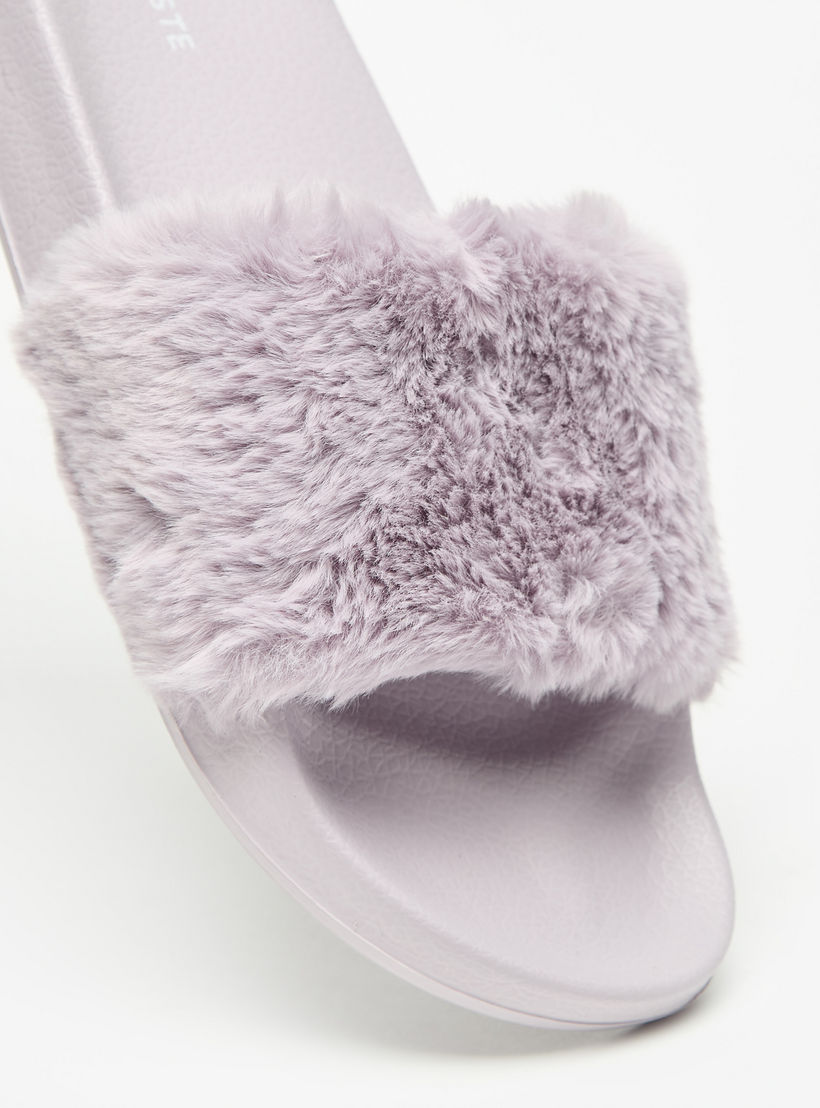 Celeste Women's Faux Fur Textured Slip-On Slides-women-shoes-flipflopsandslides-image-4