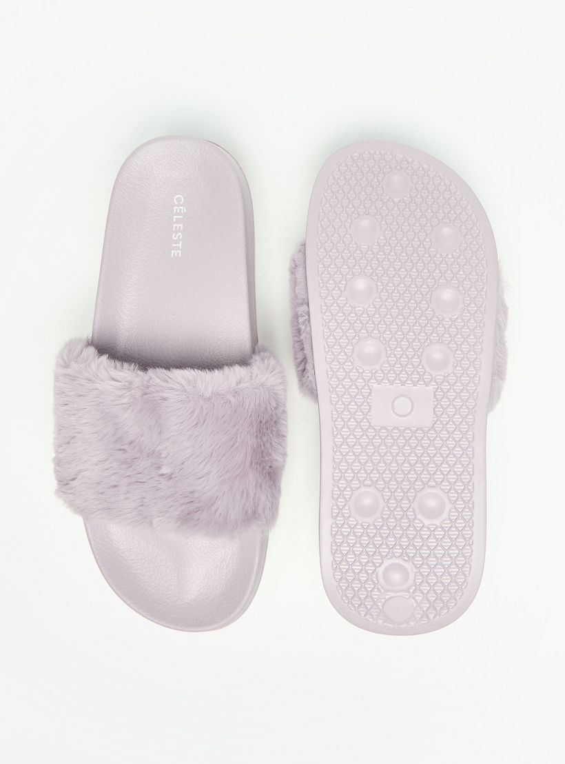 Celeste Women's Faux Fur Textured Slip-On Slides-women-shoes-flipflopsandslides-image-5