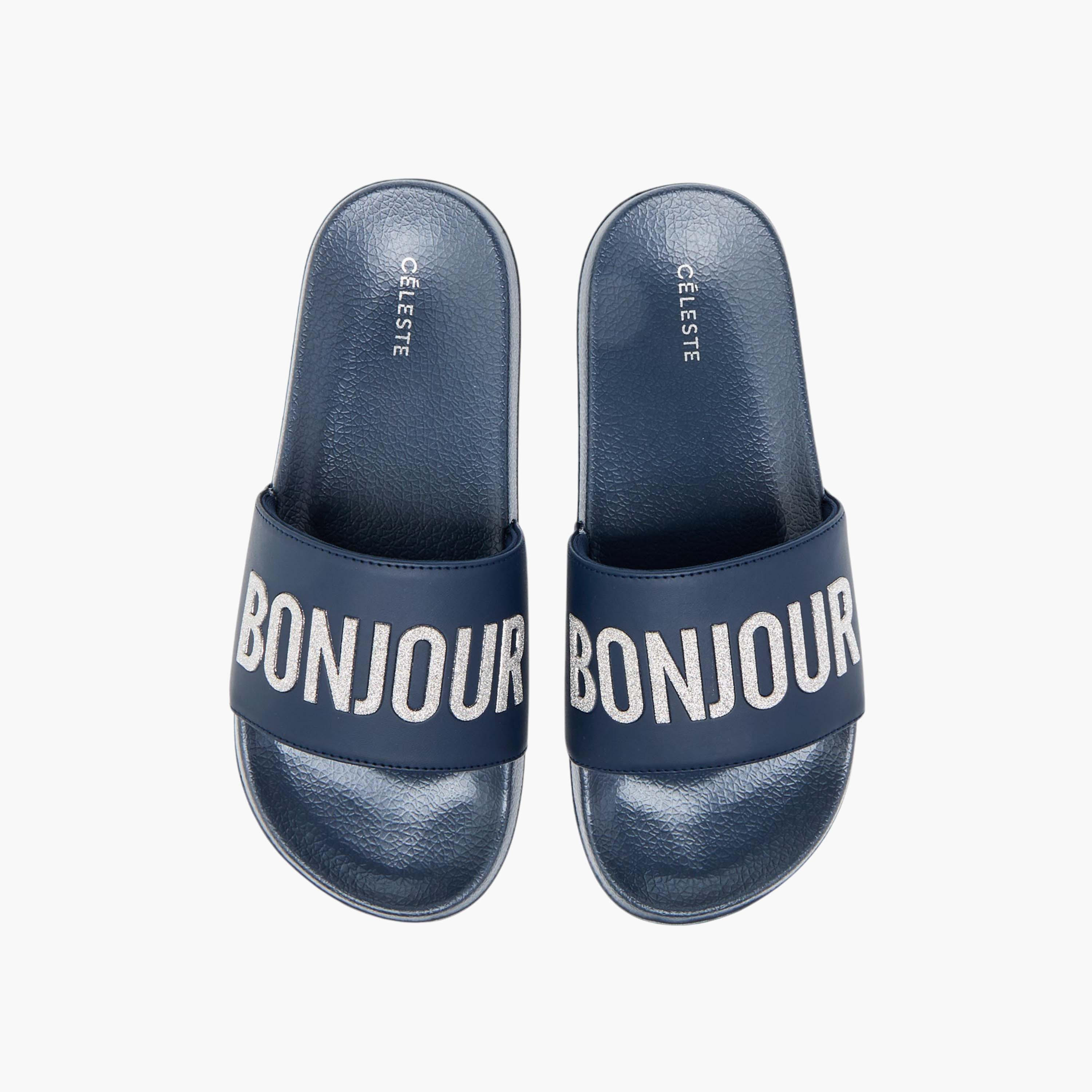 Celeste Women's Typographic Detail Slides-women-shoes-flipflopsandslides-image-1