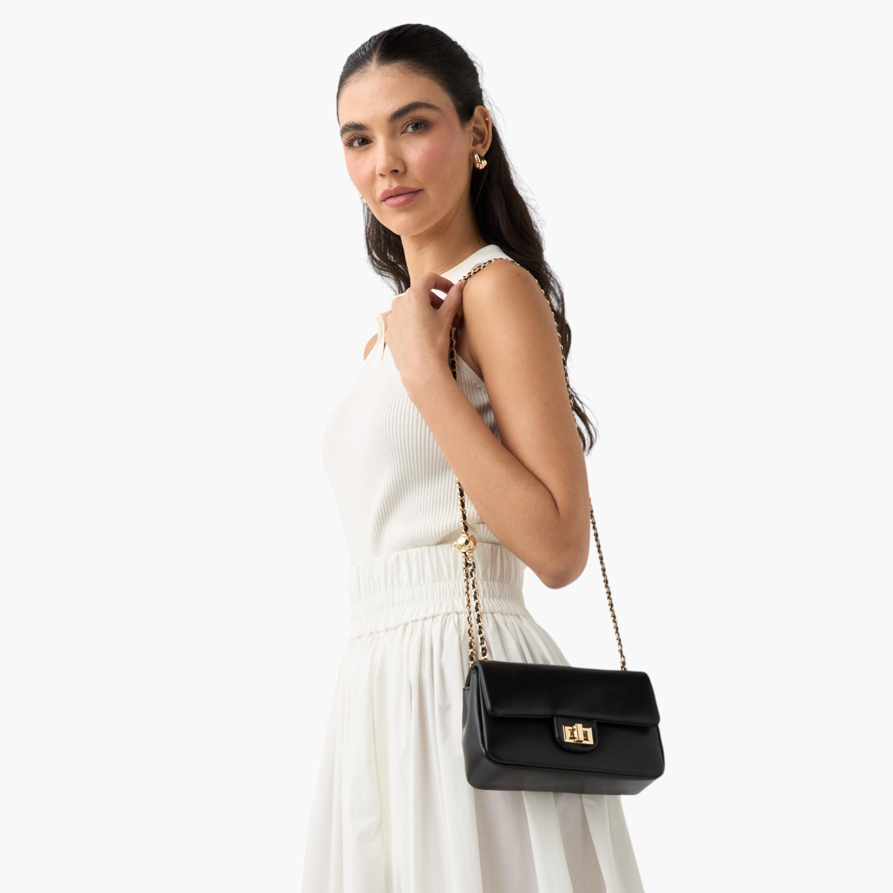 Flora Bella Solid Crossbody Bag with Twist Lock Closure-women-bagsandwallets-handbags-image-2