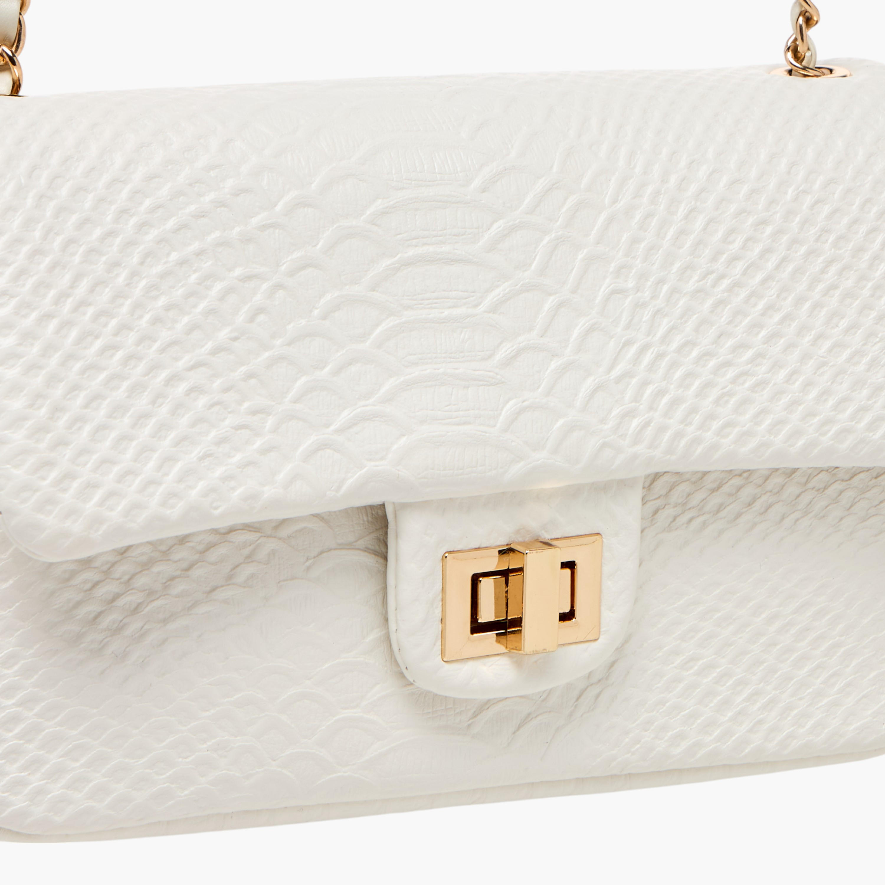 Flora Bella Textured Crossbody Bag with Chain Strap and Twist Lock Closure-women-bagsandwallets-handbags-image-5