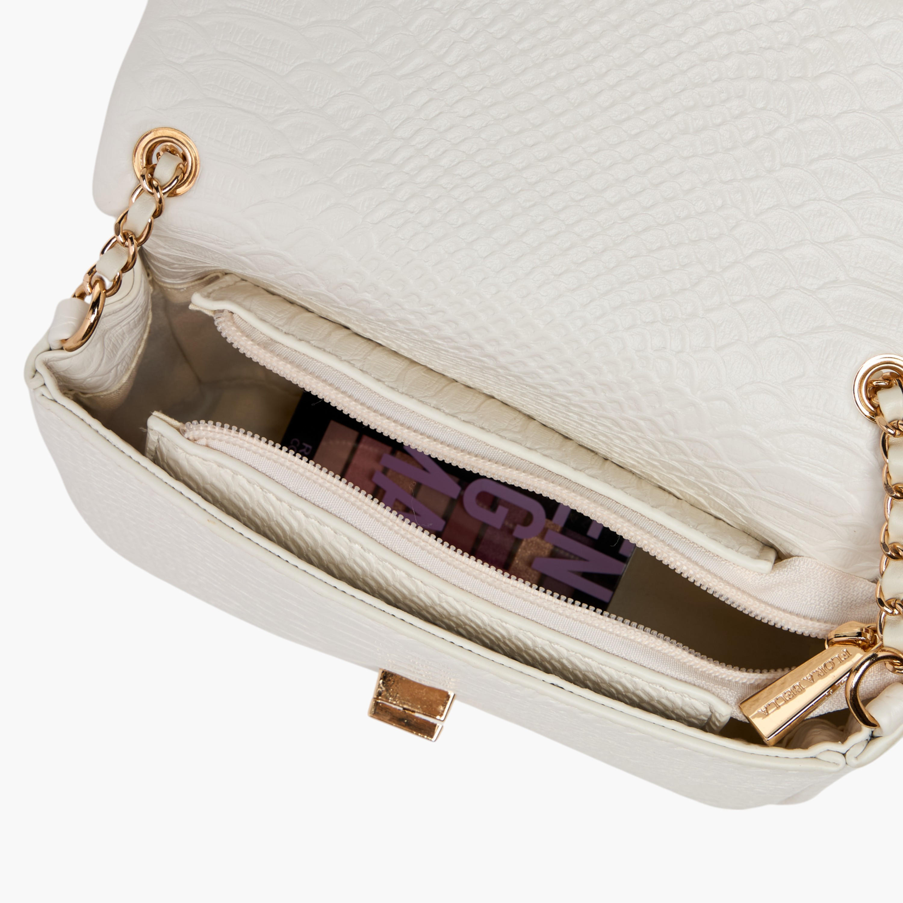 Flora Bella Textured Crossbody Bag with Chain Strap and Twist Lock Closure-women-bagsandwallets-handbags-image-8