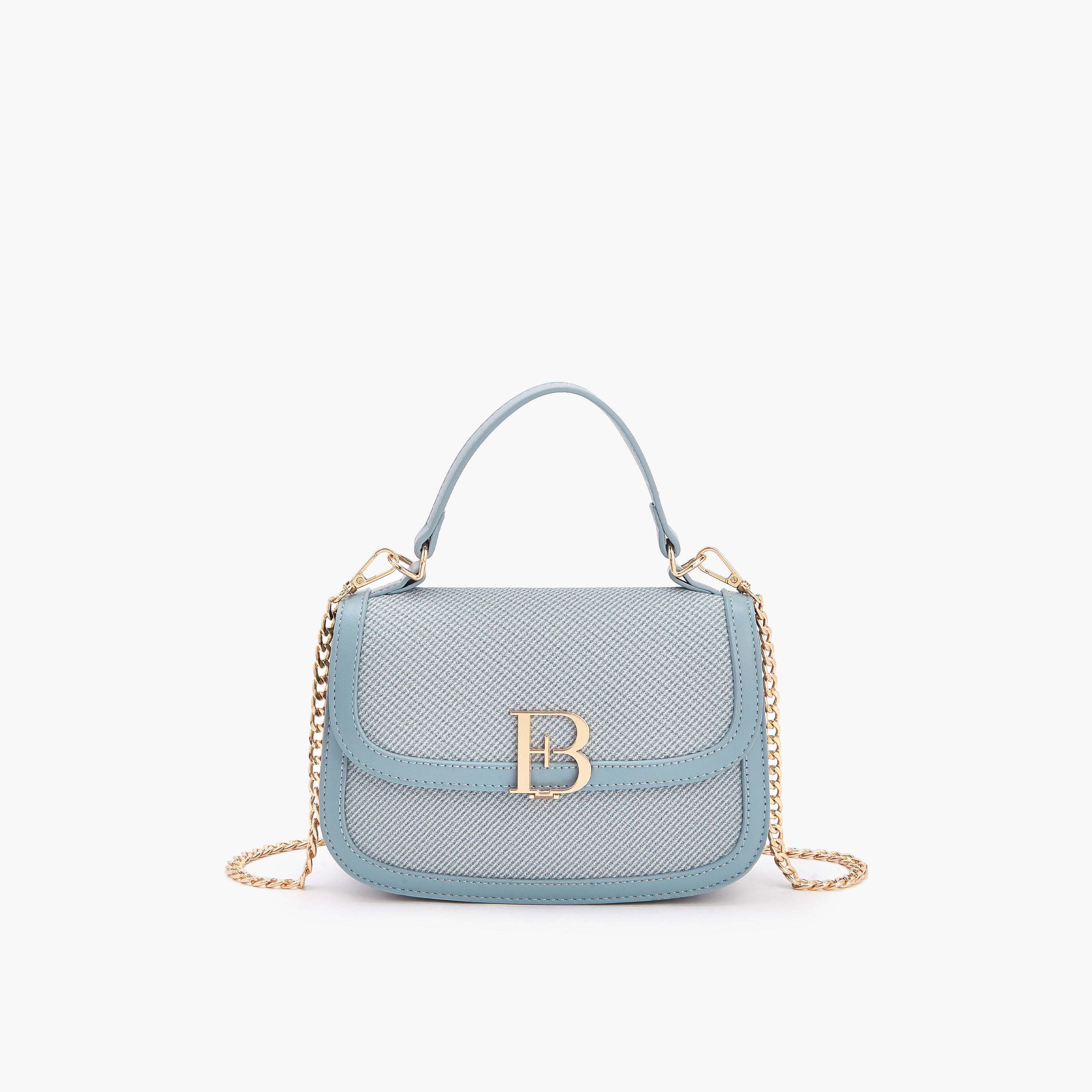 شنطة كروس بودي بتفاصيل شعار مع حزام سلسلة من فلورا بيلا-women-bagsandwallets-handbags-image-1