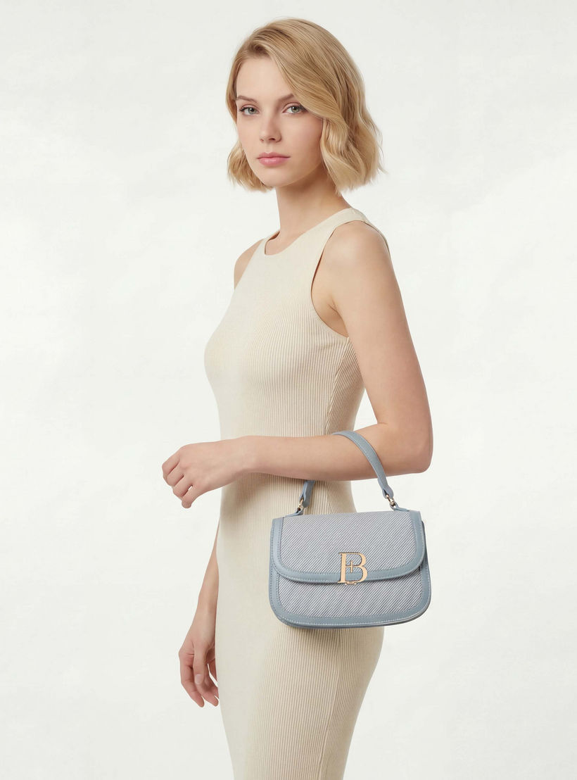 شنطة كروس بودي بتفاصيل شعار مع حزام سلسلة من فلورا بيلا-women-bagsandwallets-handbags-image-2