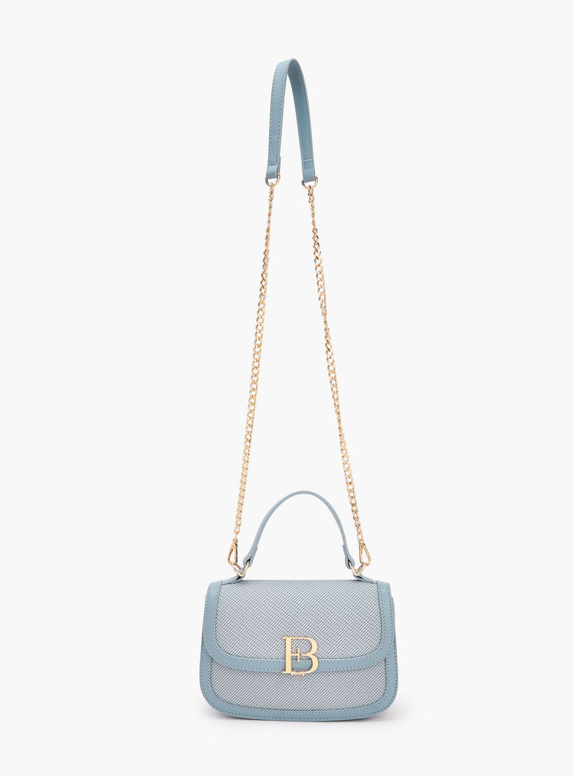 شنطة كروس بودي بتفاصيل شعار مع حزام سلسلة من فلورا بيلا-women-bagsandwallets-handbags-image-3