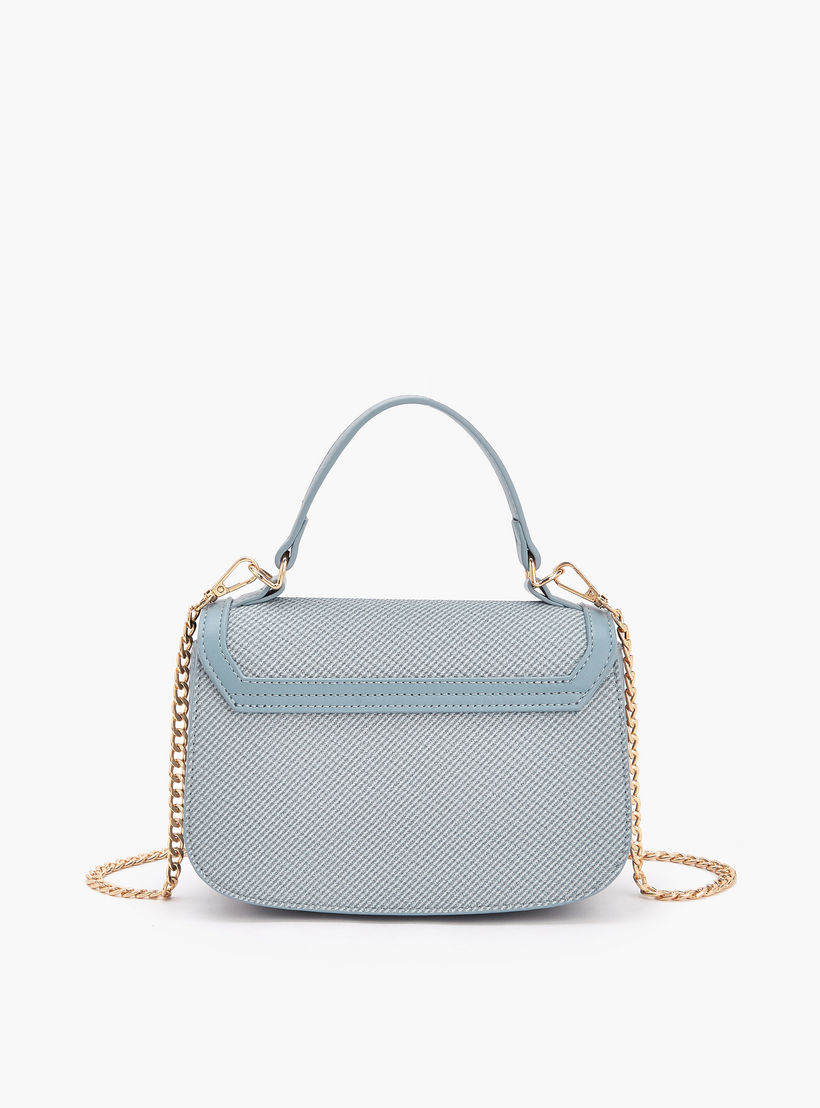شنطة كروس بودي بتفاصيل شعار مع حزام سلسلة من فلورا بيلا-women-bagsandwallets-handbags-image-5
