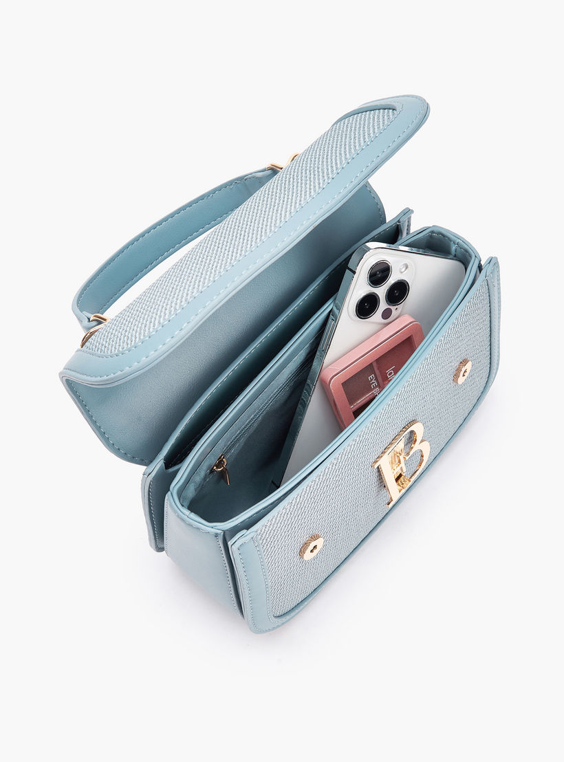 شنطة كروس بودي بتفاصيل شعار مع حزام سلسلة من فلورا بيلا-women-bagsandwallets-handbags-image-8