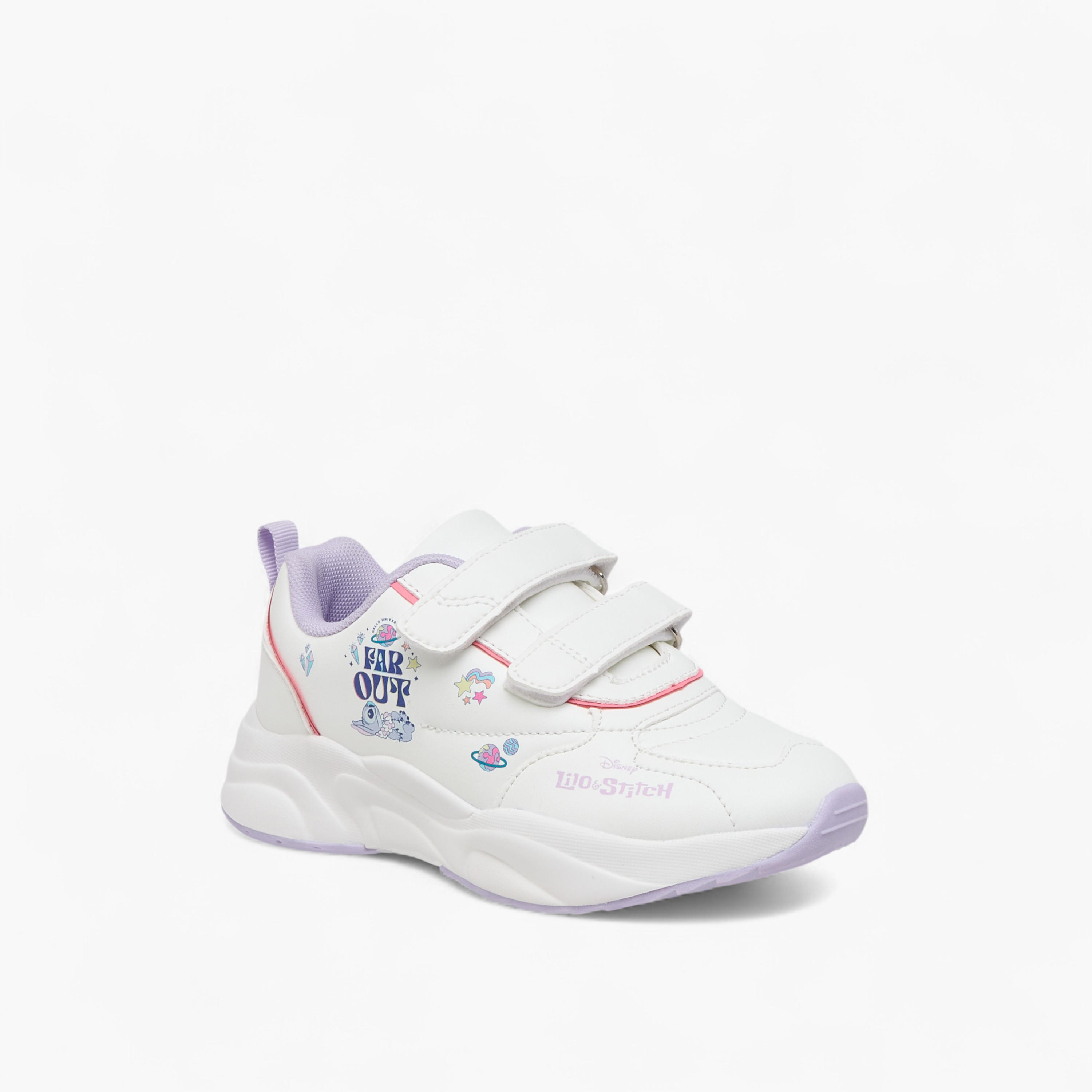 Disney Stitch Print Sneakers with Hook and Loop Closure-girls-shoes-sneakers-image-2