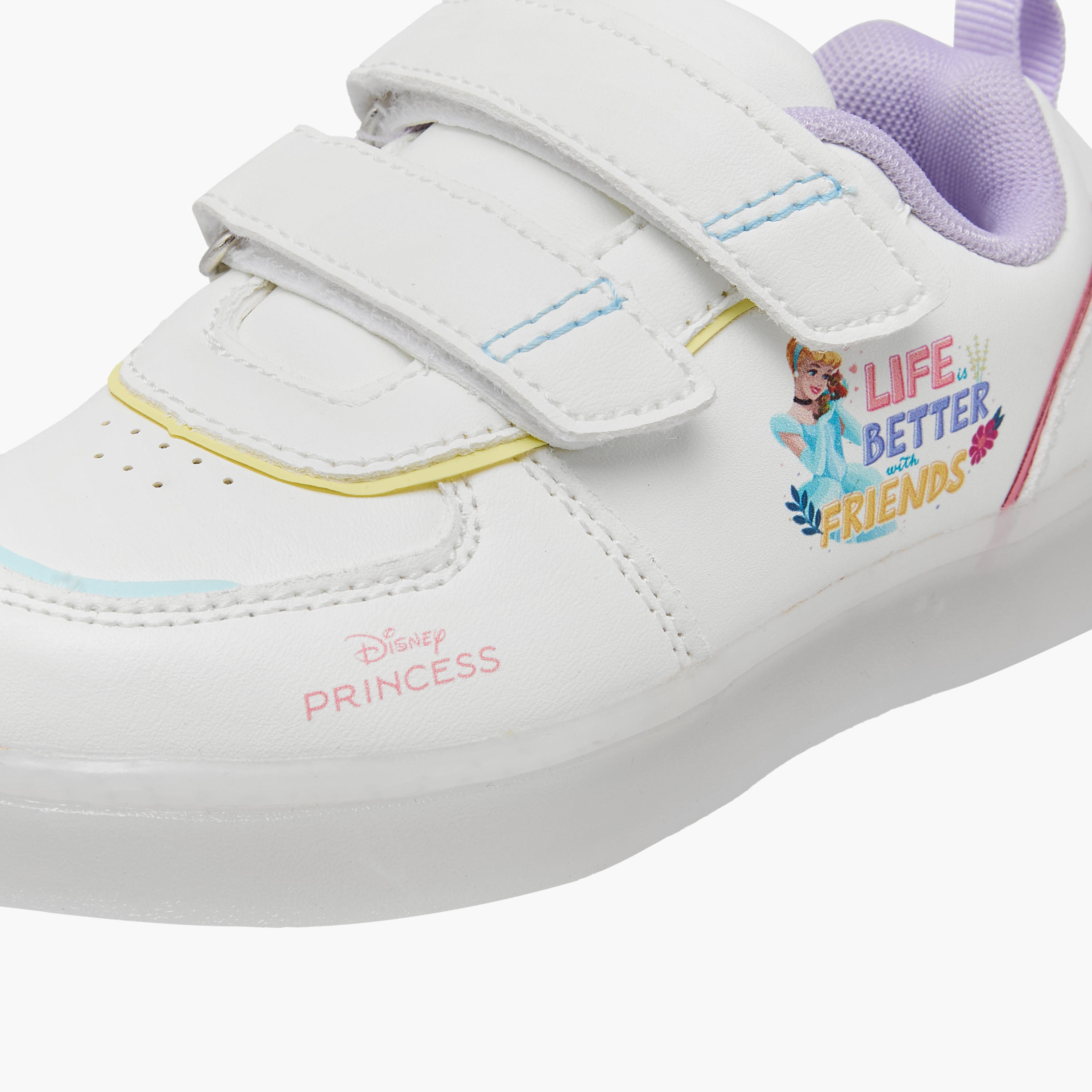 Disney Princess Print Light-Up Sneakers with Hook and Loop Closure-girls-shoes-sneakers-image-4