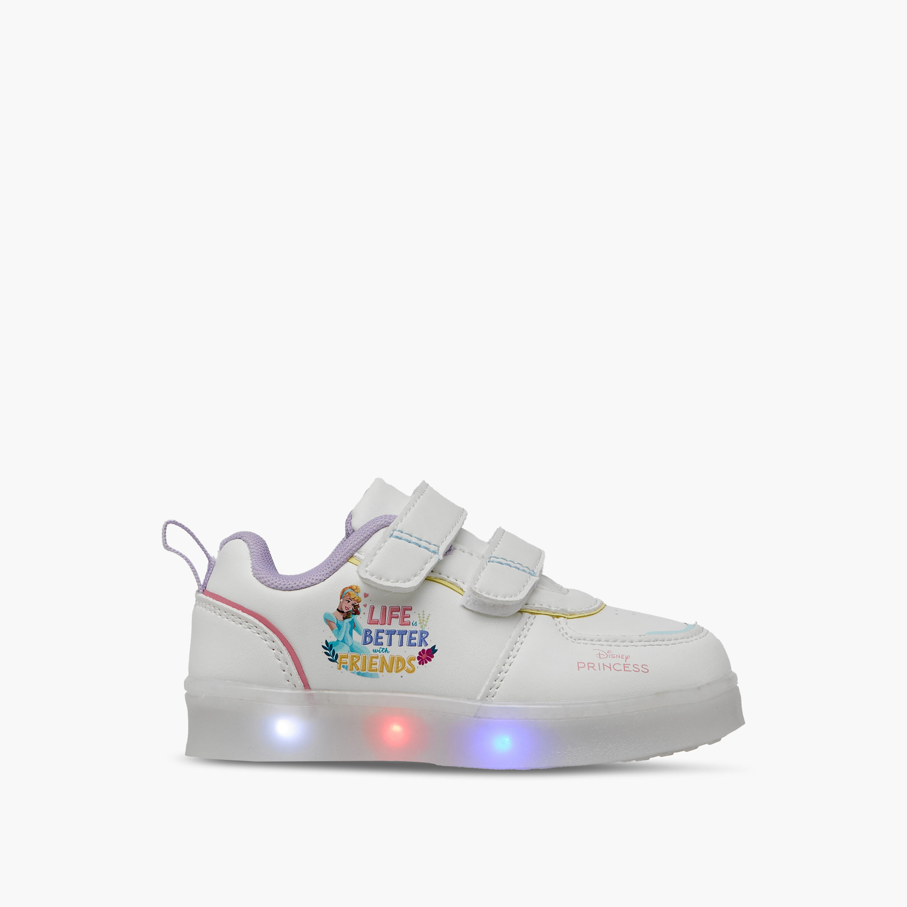 Disney Princess Print Light-Up Sneakers with Hook and Loop Closure-girls-shoes-sneakers-image-6