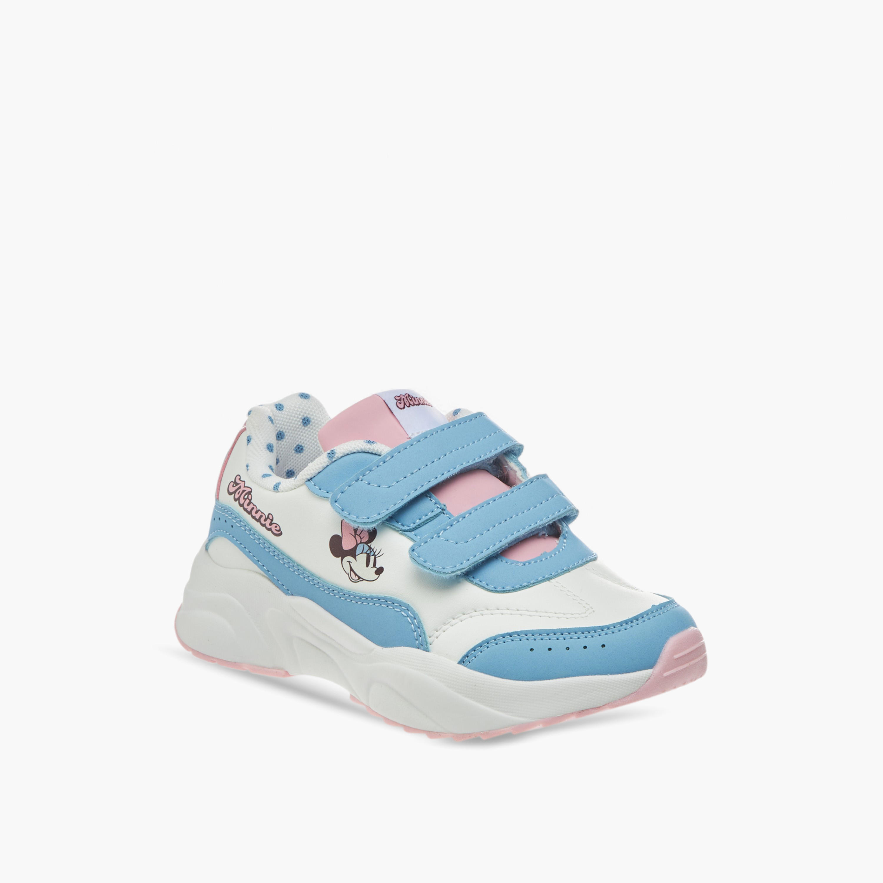 Disney Minnie Mouse Print Sneakers with Hook and Loop Closure-girls-shoes-sneakers-image-2