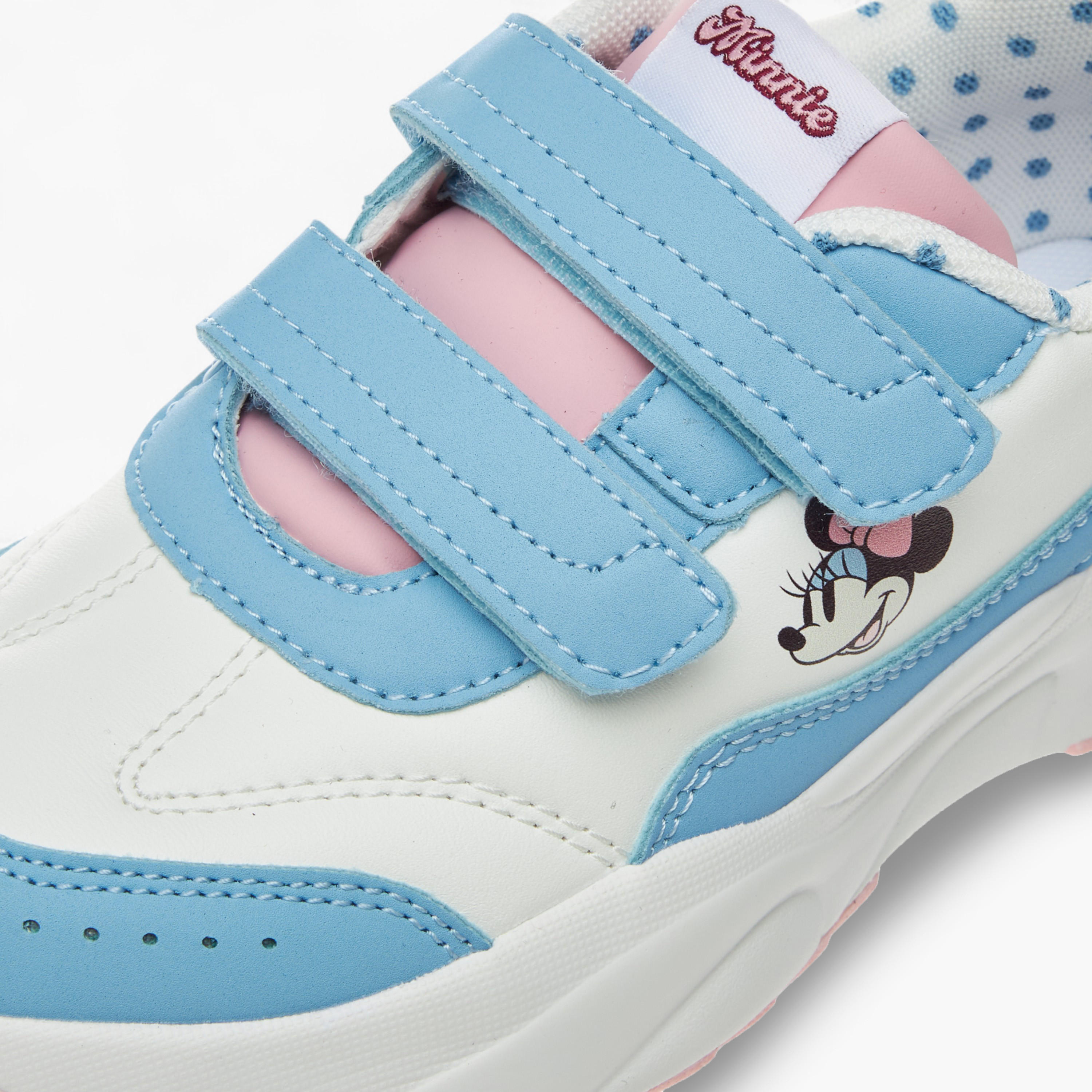 Disney Minnie Mouse Print Sneakers with Hook and Loop Closure-girls-shoes-sneakers-image-4