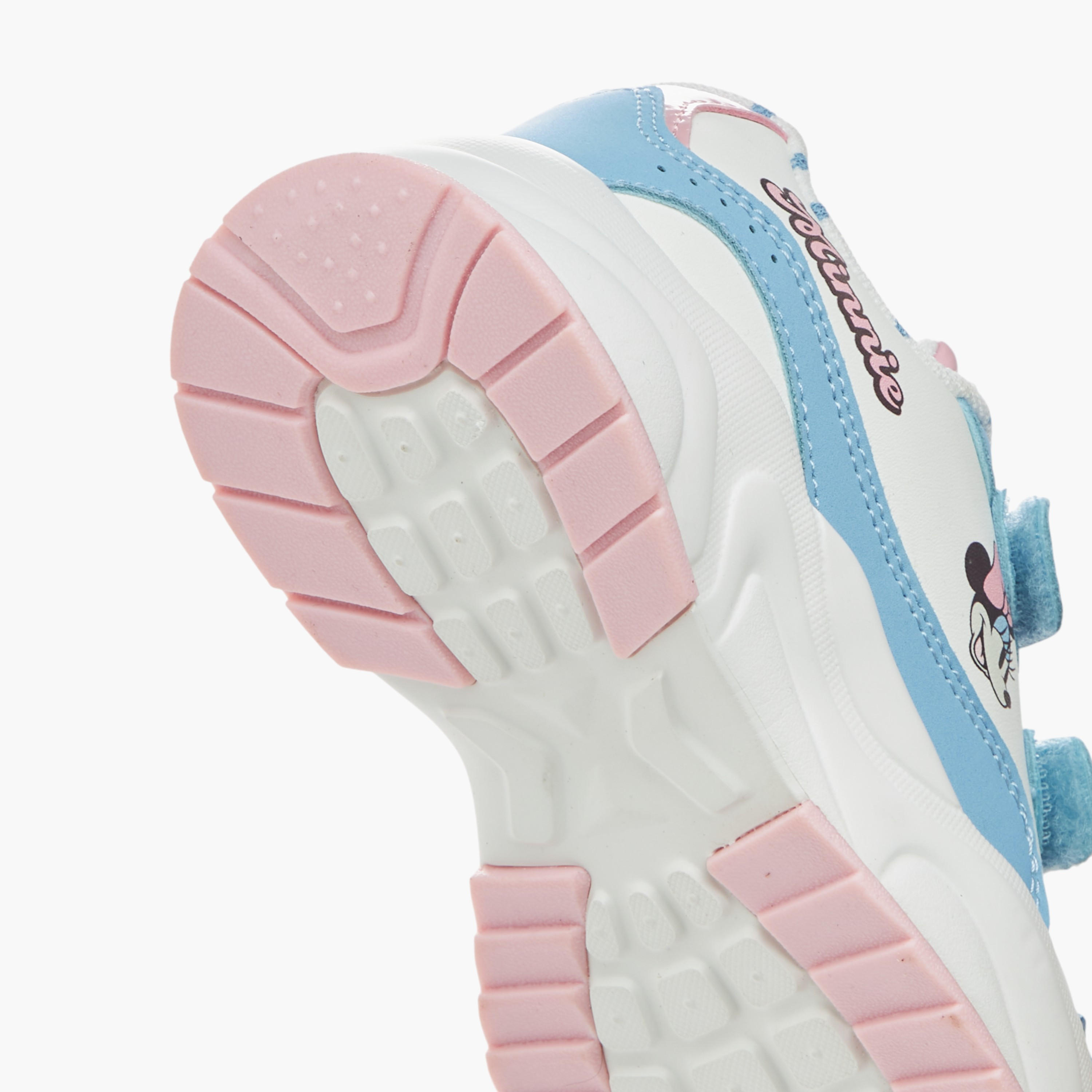 Disney Minnie Mouse Print Sneakers with Hook and Loop Closure-girls-shoes-sneakers-image-5