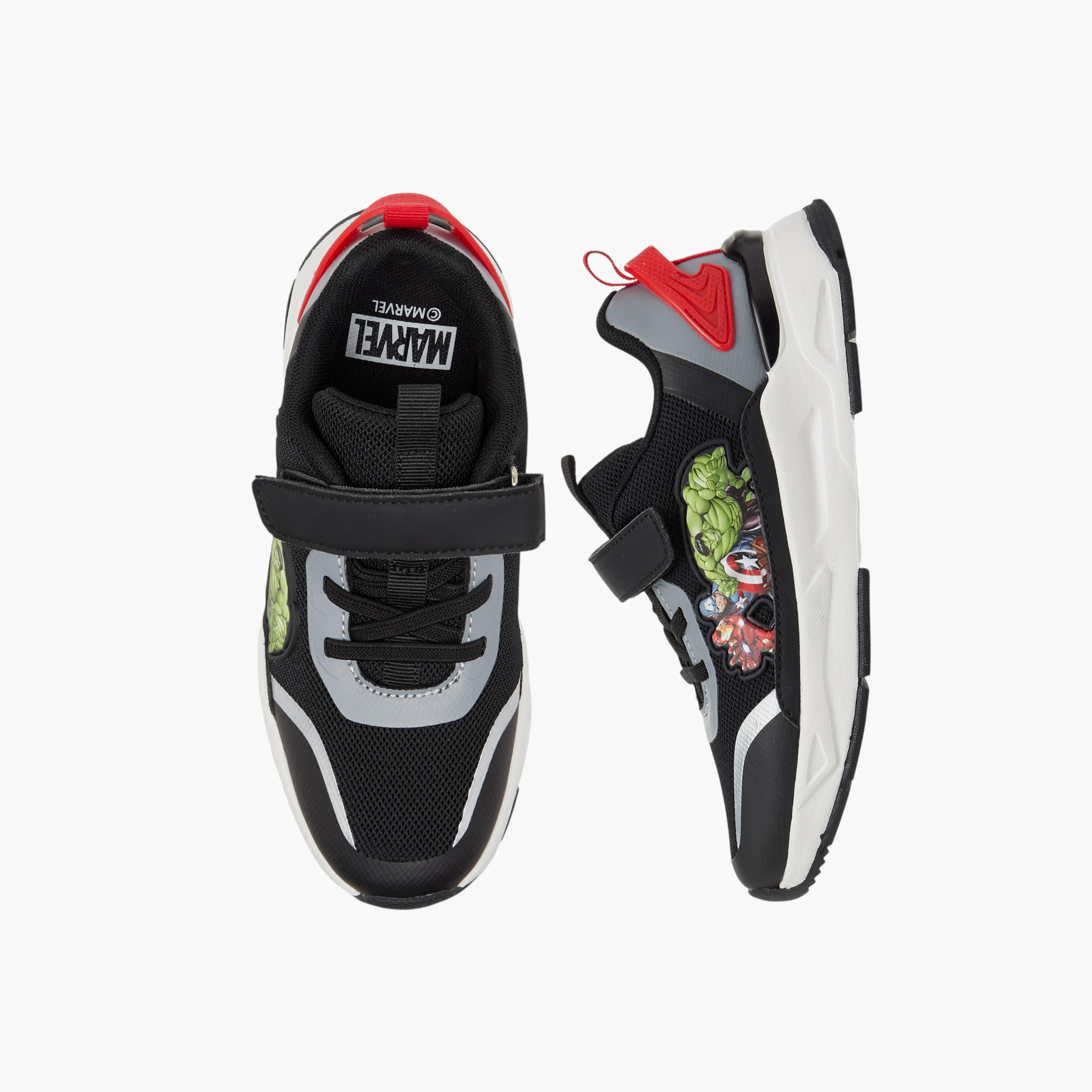 Avengers Detail Sneakers with Hook and Loop Closure-boys-shoes-sneakers-image-1